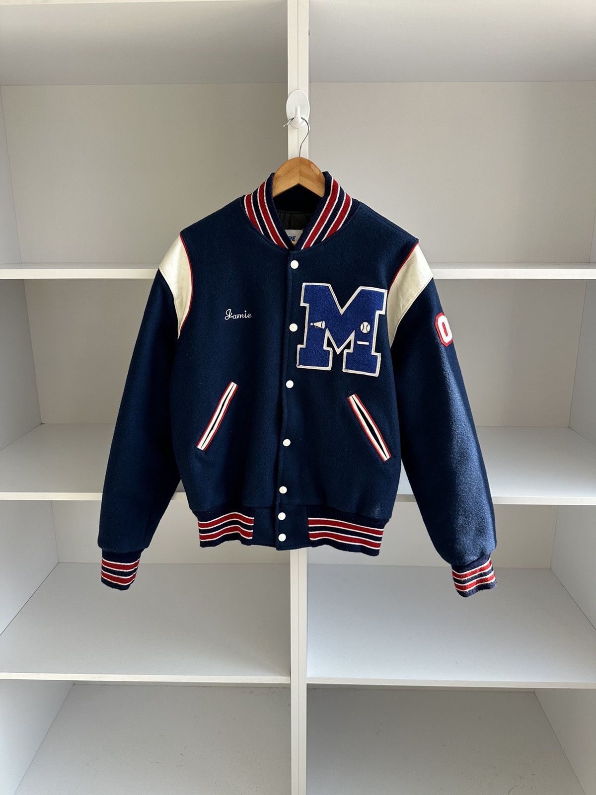 image of Vintage Mcconnellsburg Varsity Usa Bomber Jacket in Blue, Men's (Size Medium)