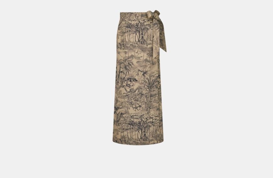 o1w1db10824 Long Wrap Skirt in Beige