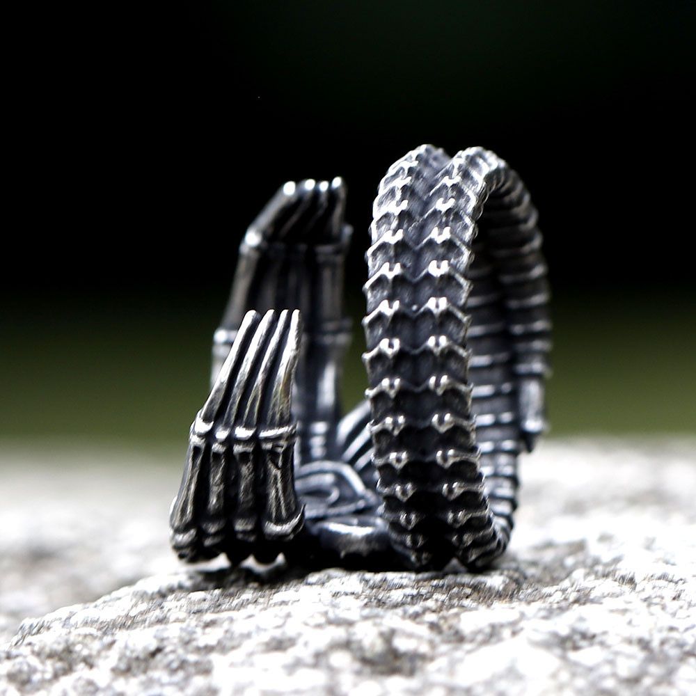 Vintage SIZE 10 316L Stainless Steel Alien Ring Size ONE SIZE - 5 Thumbnail