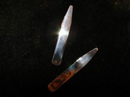 Designer Polished Sterling Silver Collar Stays 2.5" Alberto Juan Size ONE SIZE - 3 Thumbnail