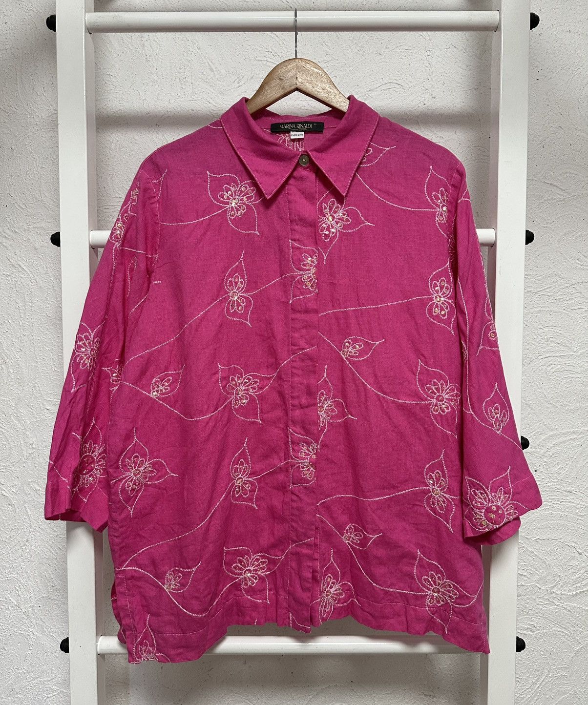Marina Rinaldi Marina Rinaldi Women’s 100% Pure Linen Shirt Blouse Size XL Size XL / US 12-14 / IT 48-50 - 1 Thumbnail