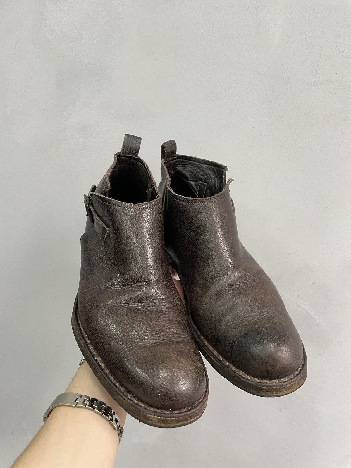 Leather ankle moma boots 90s hype avant garde