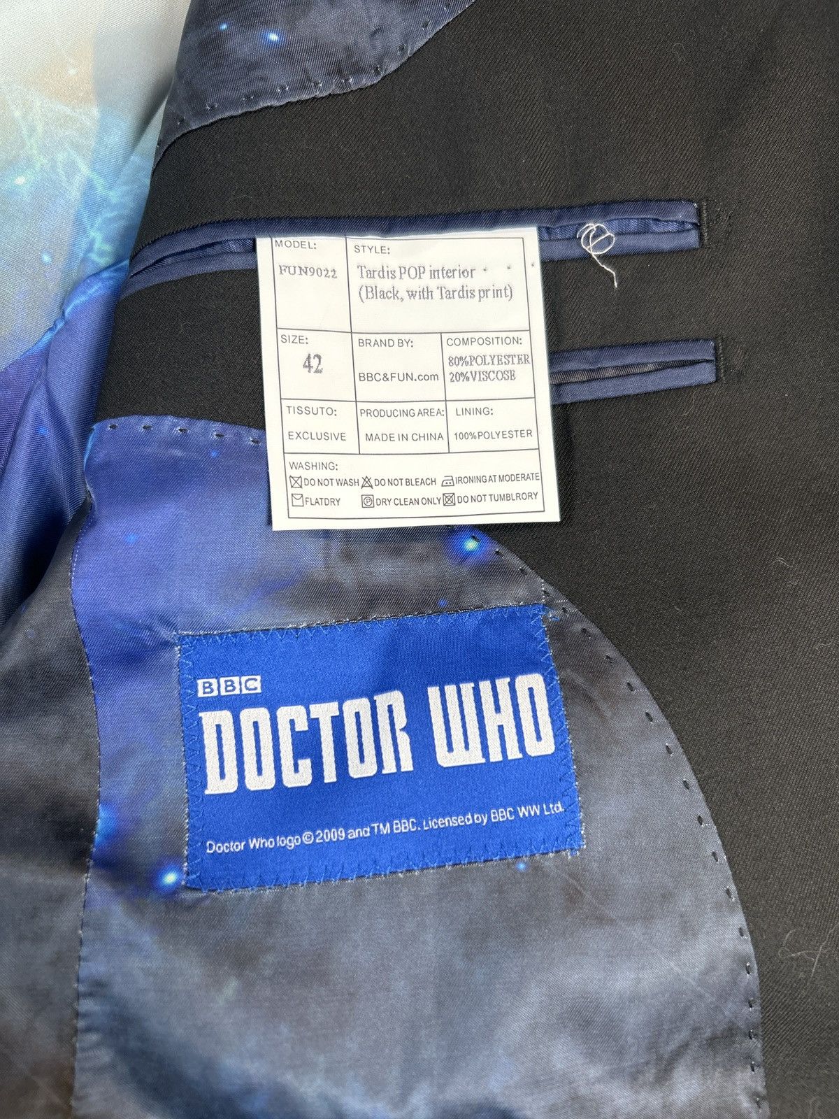 Other Doctor Who TARDIS Lined Blazer –FUN Suits 42 – BBC Official Size 42R - 4 Thumbnail