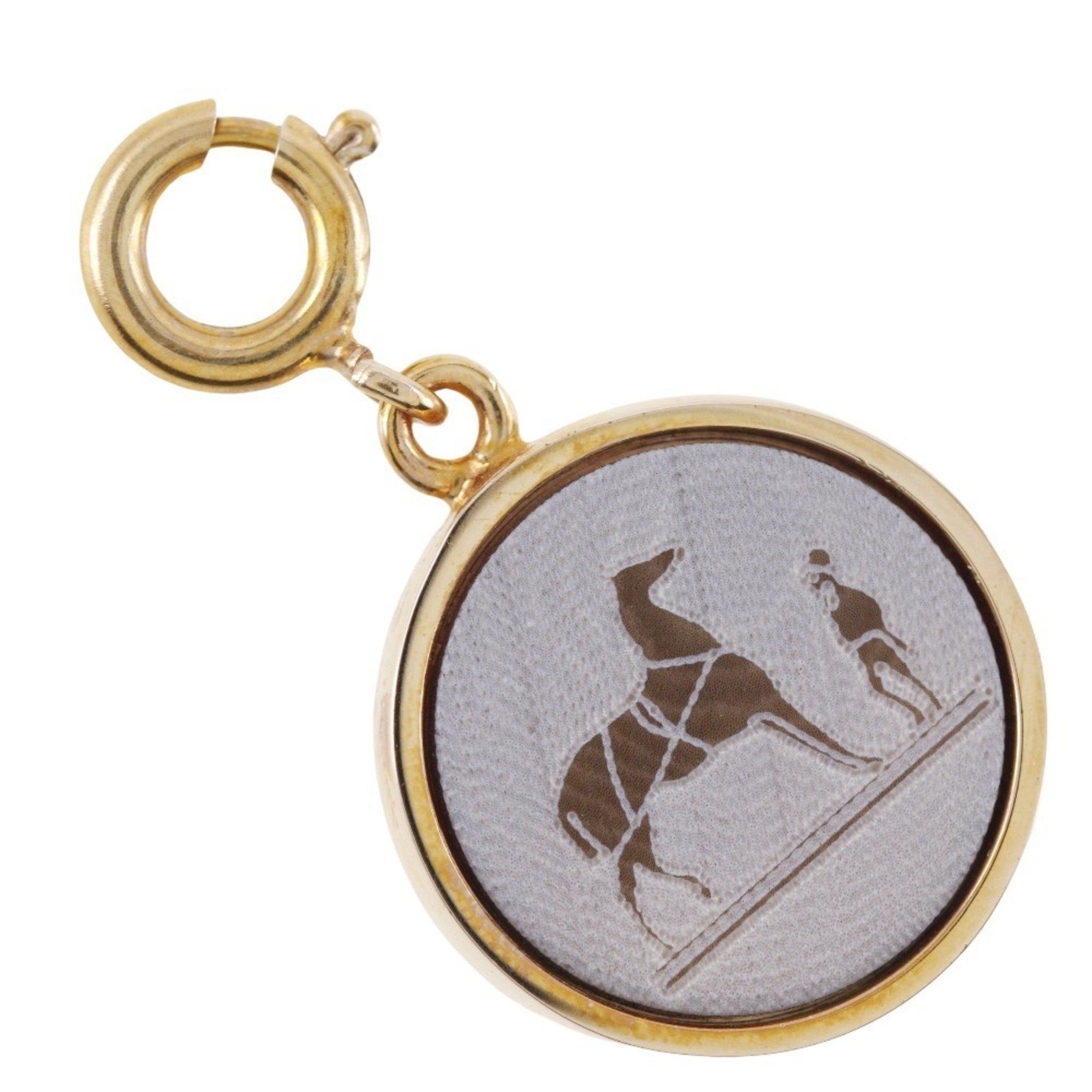 image of Hermes Corozo Pendant Top Charm Gold Plated X Shell Approx. 4.0G Unisex H220823051, Women's