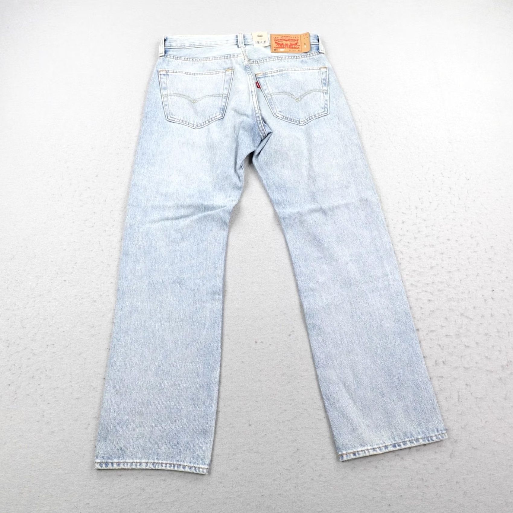 Levi's VINTAGE Levis 501 Jeans Mens 31x30 Light Blue Denim Button Fly 150th Peace Sign NEW Size US 31 - 5 Thumbnail