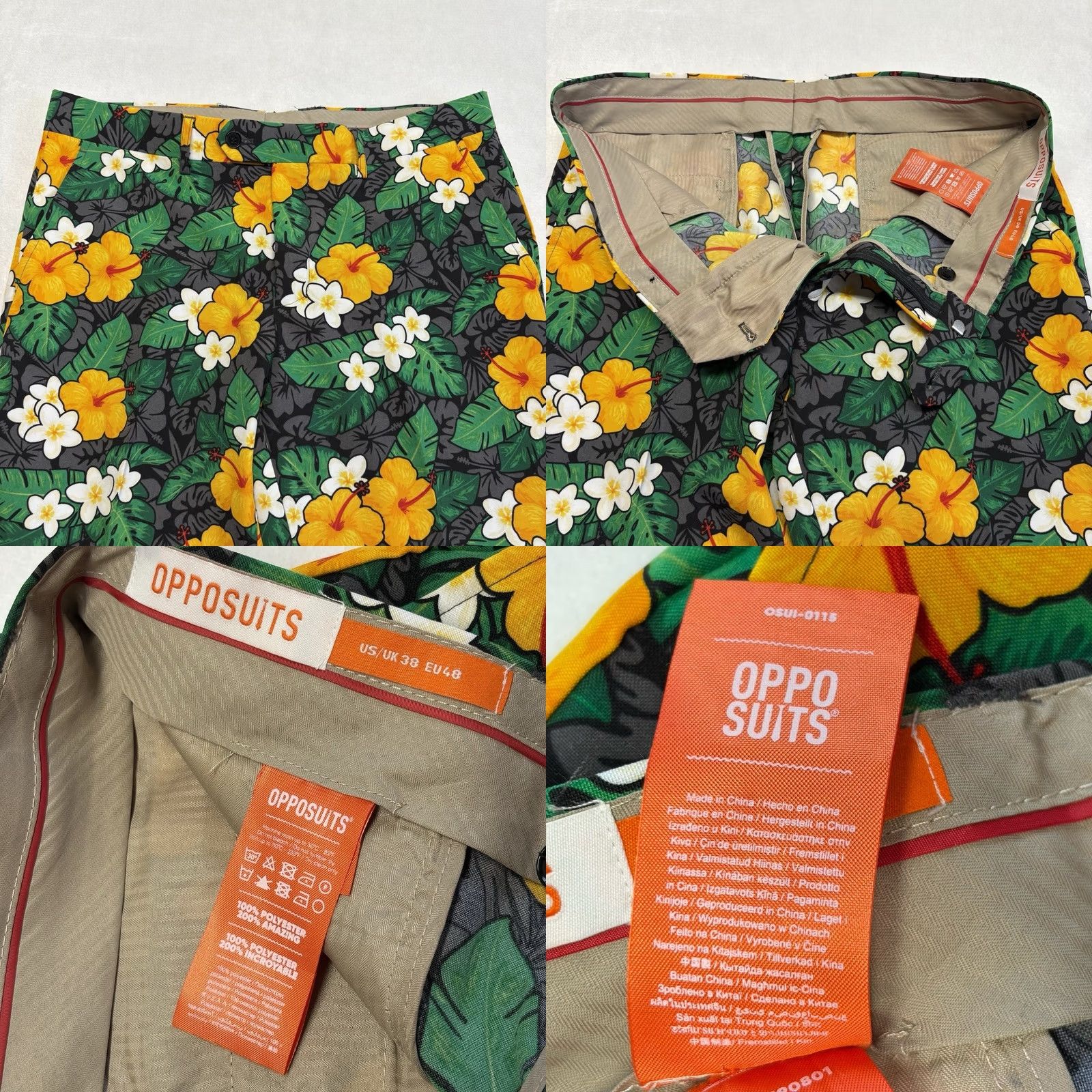Vintage OppoSuits Tropical Treasure 2 Pc. Black Floral Suit Men’s Size 38 Size 38R - 9 Thumbnail
