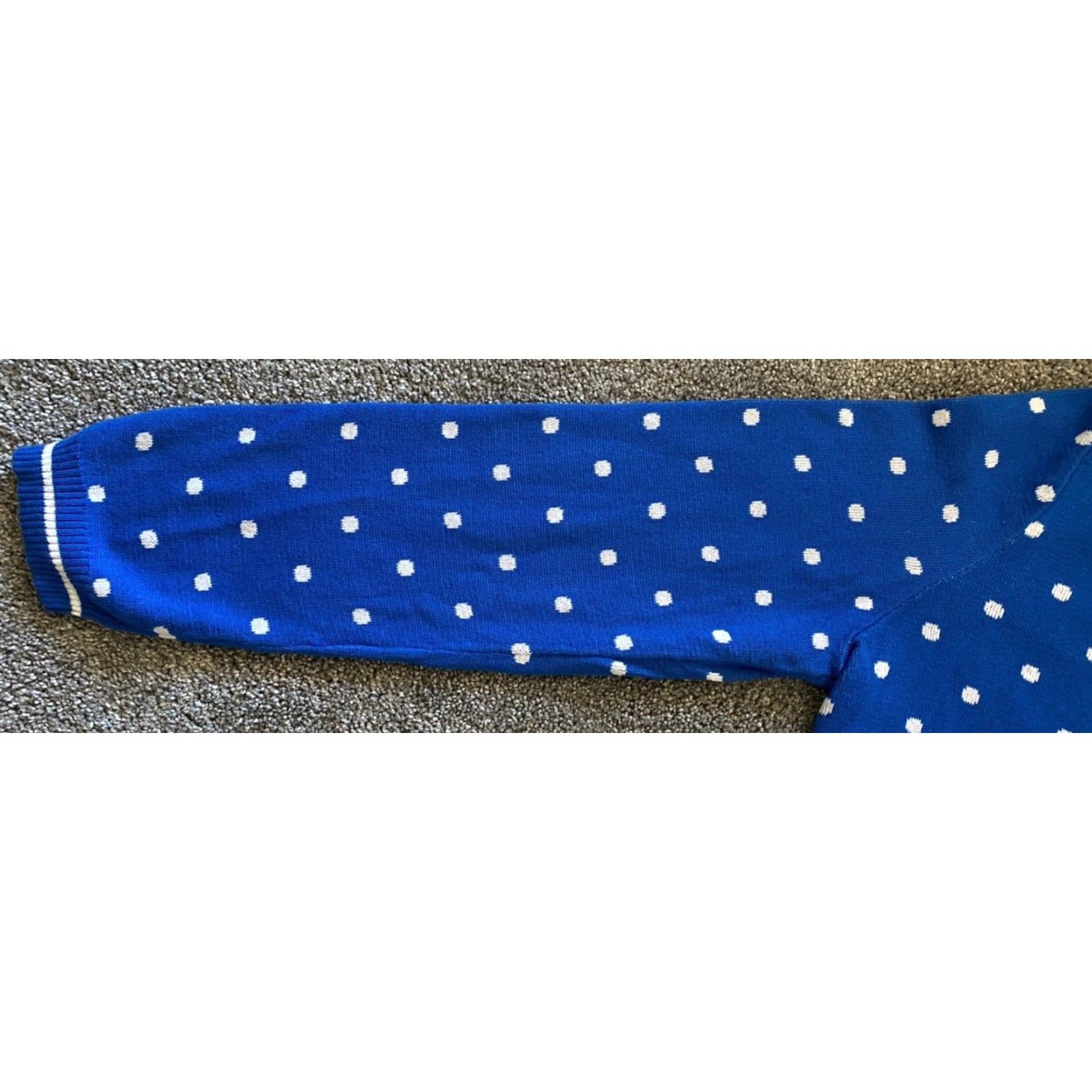 Liz Claiborne NWT New Liz Claiborne Sweatshirt Women’s XL Sky Driver Blue Polka Dot Long Sleeve Size XL / US 12-14 / IT 48-50 - 6 Thumbnail