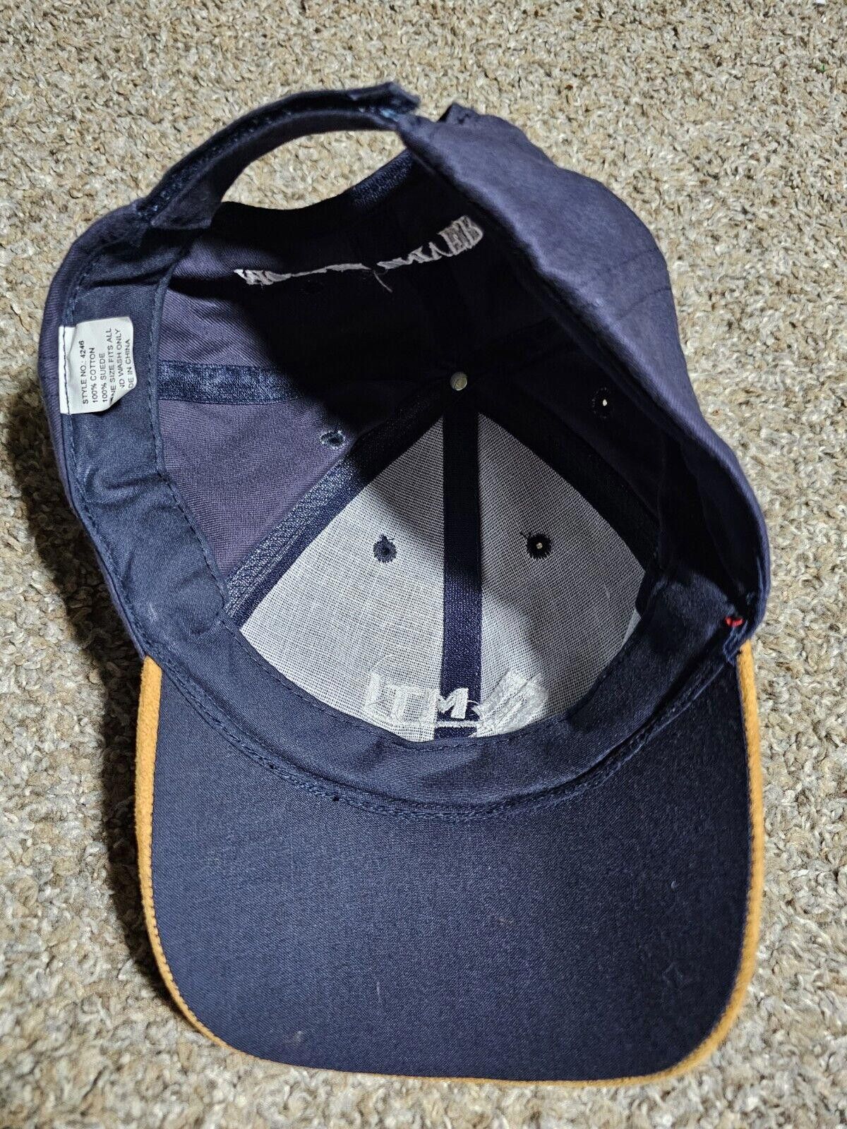 Designer MTI Monash University blue strapback Suede bill hat Size ONE SIZE - 8 Thumbnail