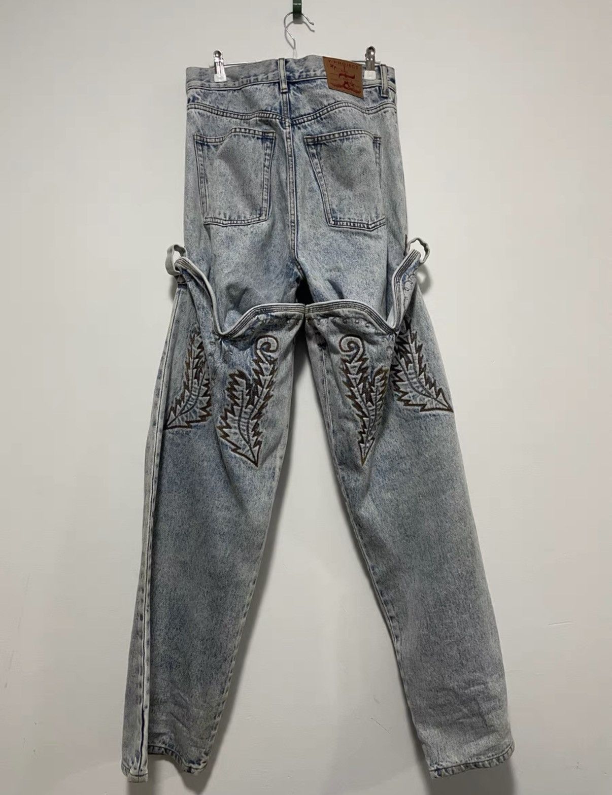 Y/Project Y/Project "Cowboy Cuff"Embroidered Deconstructed Denim Jeans Size US 31 - 2 Thumbnail