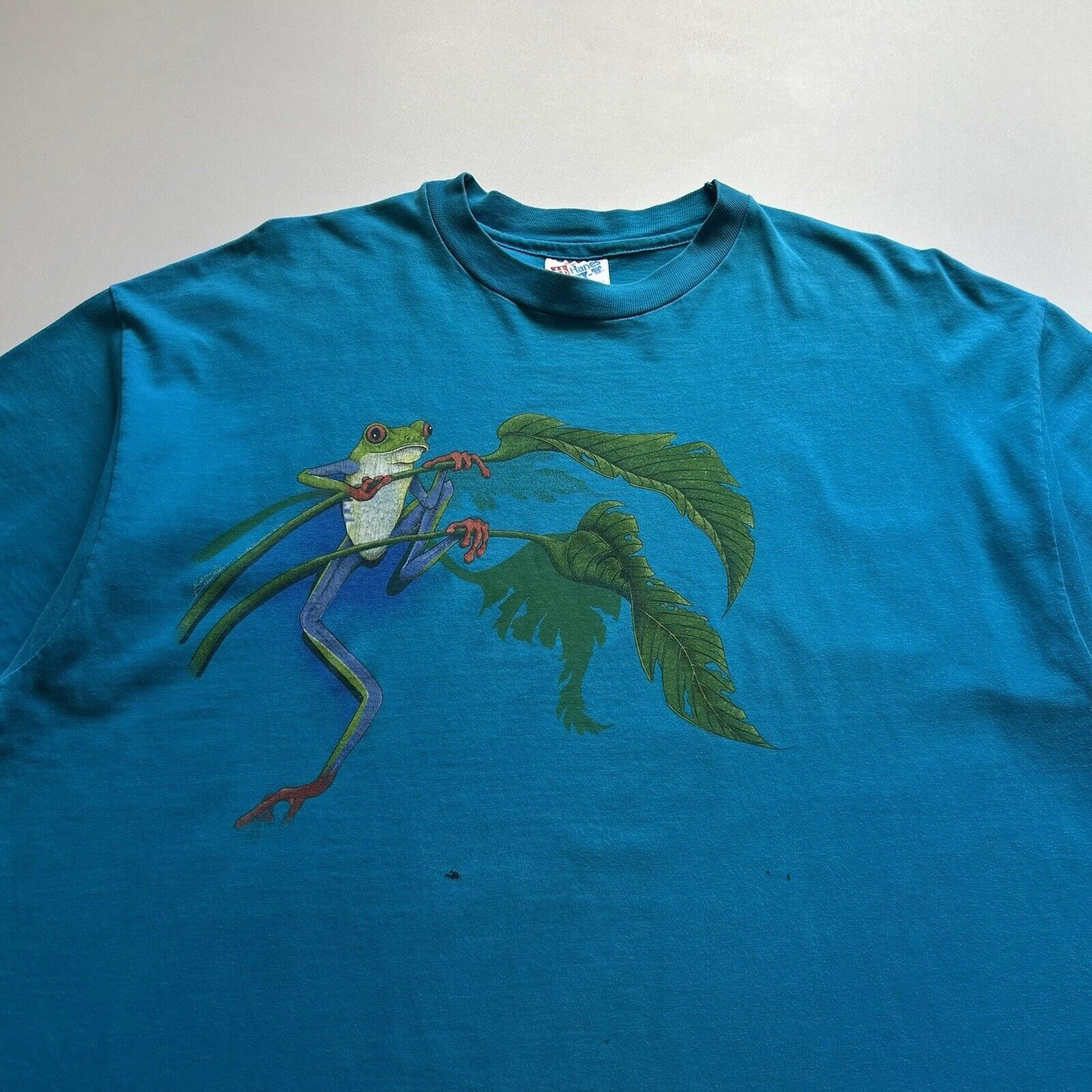 Hanes Vintage 90s Tree Frog Animal Art T Shirt XL Made In USA Rare Size US XL / EU 56 / 4 - 2 Thumbnail