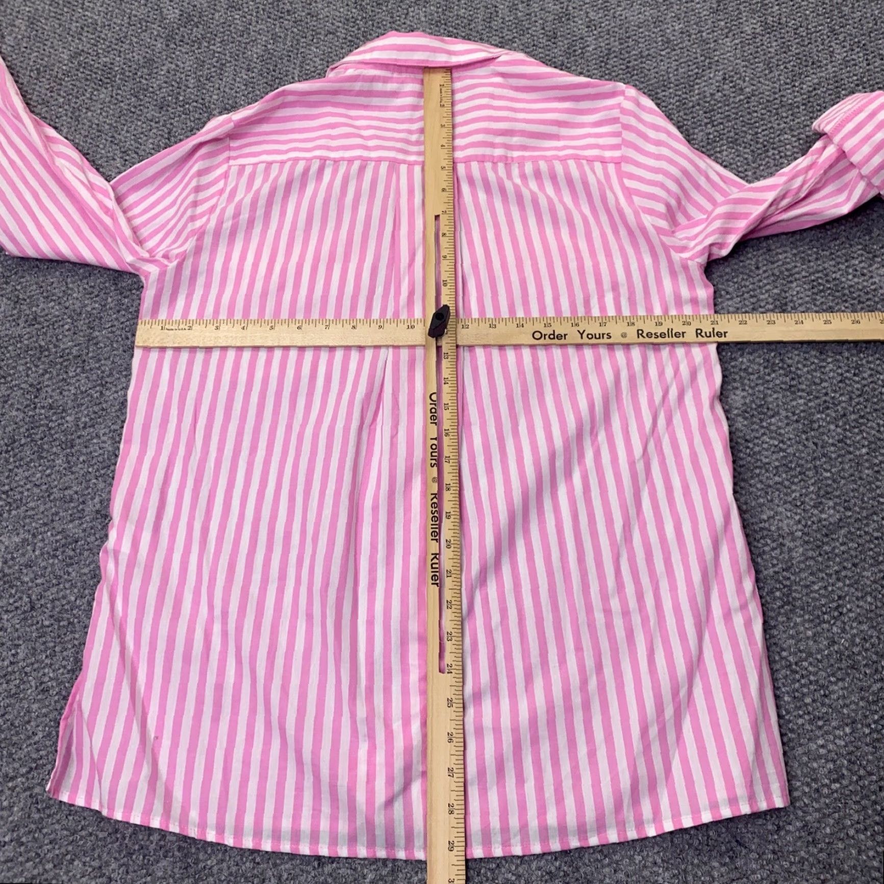 Vintage First Love Womens Shirt Pink Striped Light Oversized Small Size M / US 6-8 / IT 42-44 - 6 Thumbnail