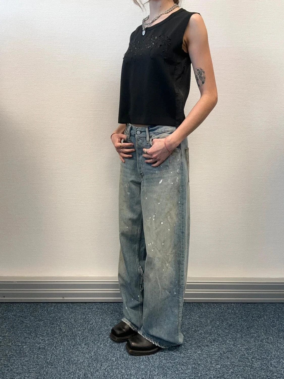 Marithe + Francois Girbaud Marithé + Francois Girbaud 90’s Black Flower Laser Cut Top Size US S / EU 44-46 / 1 - 3 Thumbnail