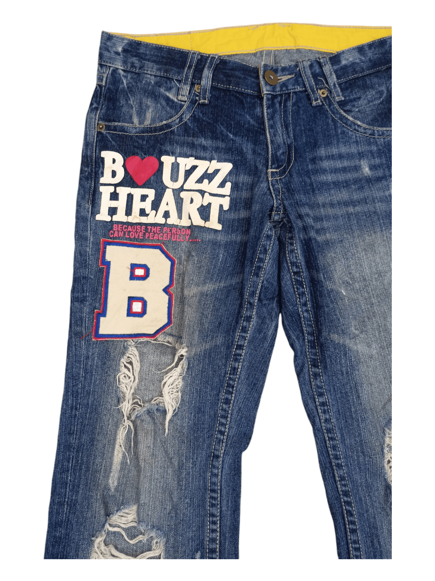 Japanese Brand BUZZSPUNKY Big Blowout Patched Distressed Flare Jeans Size US 29 - 4 Thumbnail