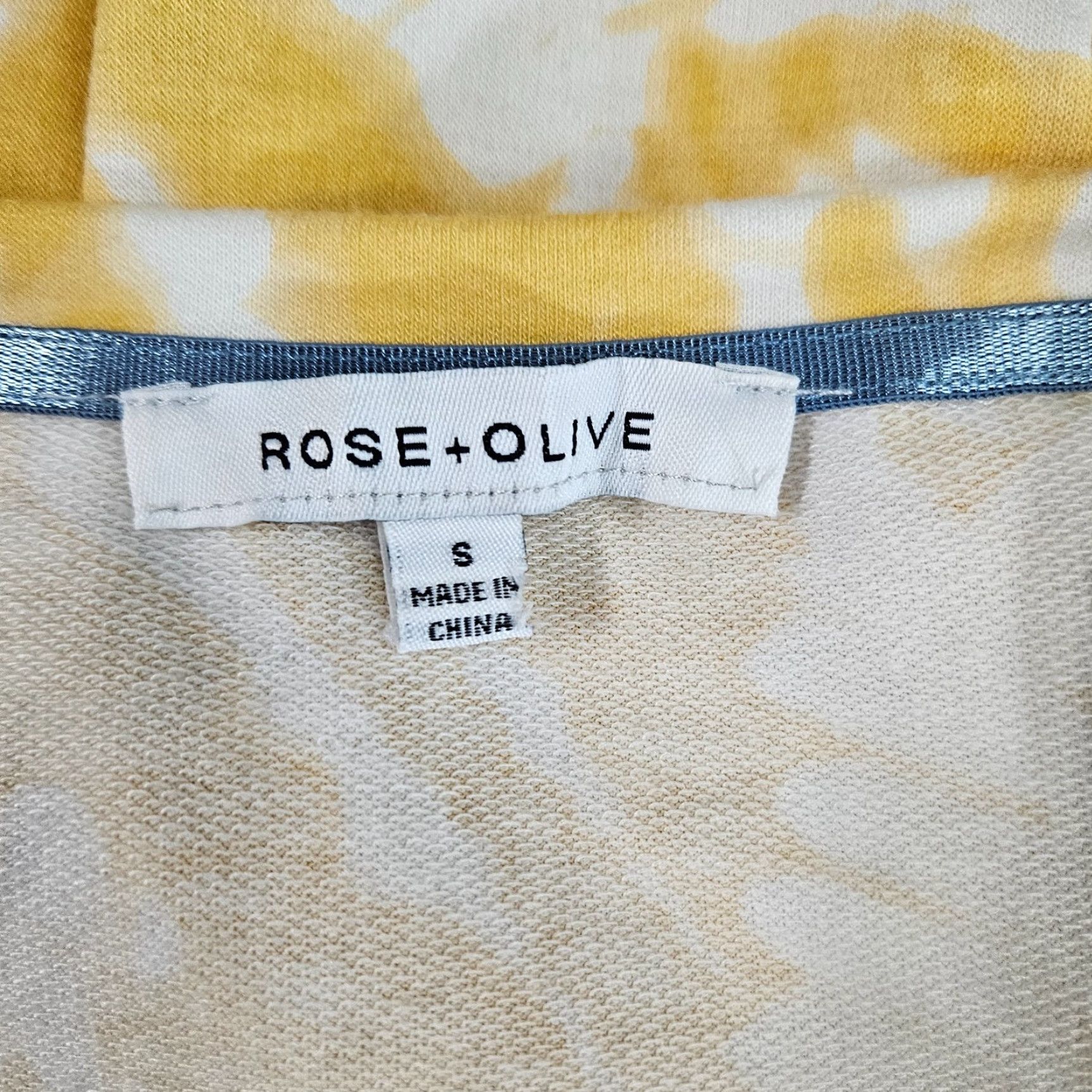 Vintage Rose+Olive Blouse Womens Small Yellow White Long Sleeve Knotted Front Size S / US 4 / IT 40 - 6 Thumbnail