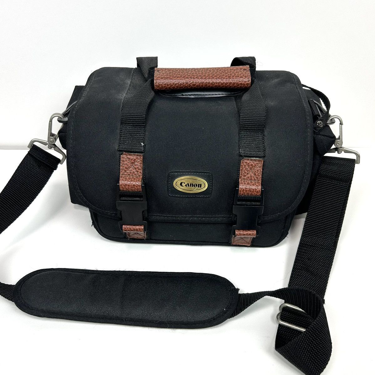 Canon Leather Strap Camera Bag in Black, Men's