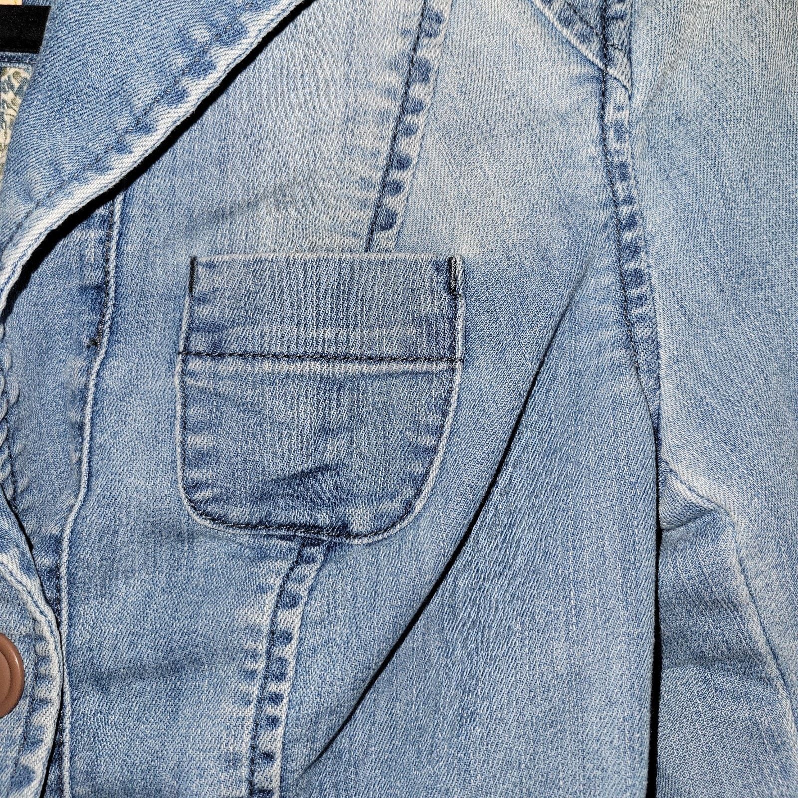 & Other Stories Anthropologie Women's Jean Denim Blazer Jacket 00 Size XS / US 0-2 / IT 36-38 - 10 Thumbnail