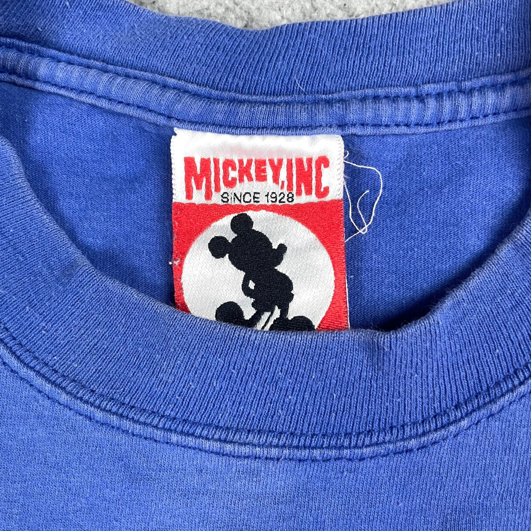 Disney VINTAGE Mickey Inc TShirt Adult XL Blue 1990s Disney World Distressed Shirt Regular Cotton Logo 90s Mens Size US XL / EU 56 / 4 - 6 Thumbnail
