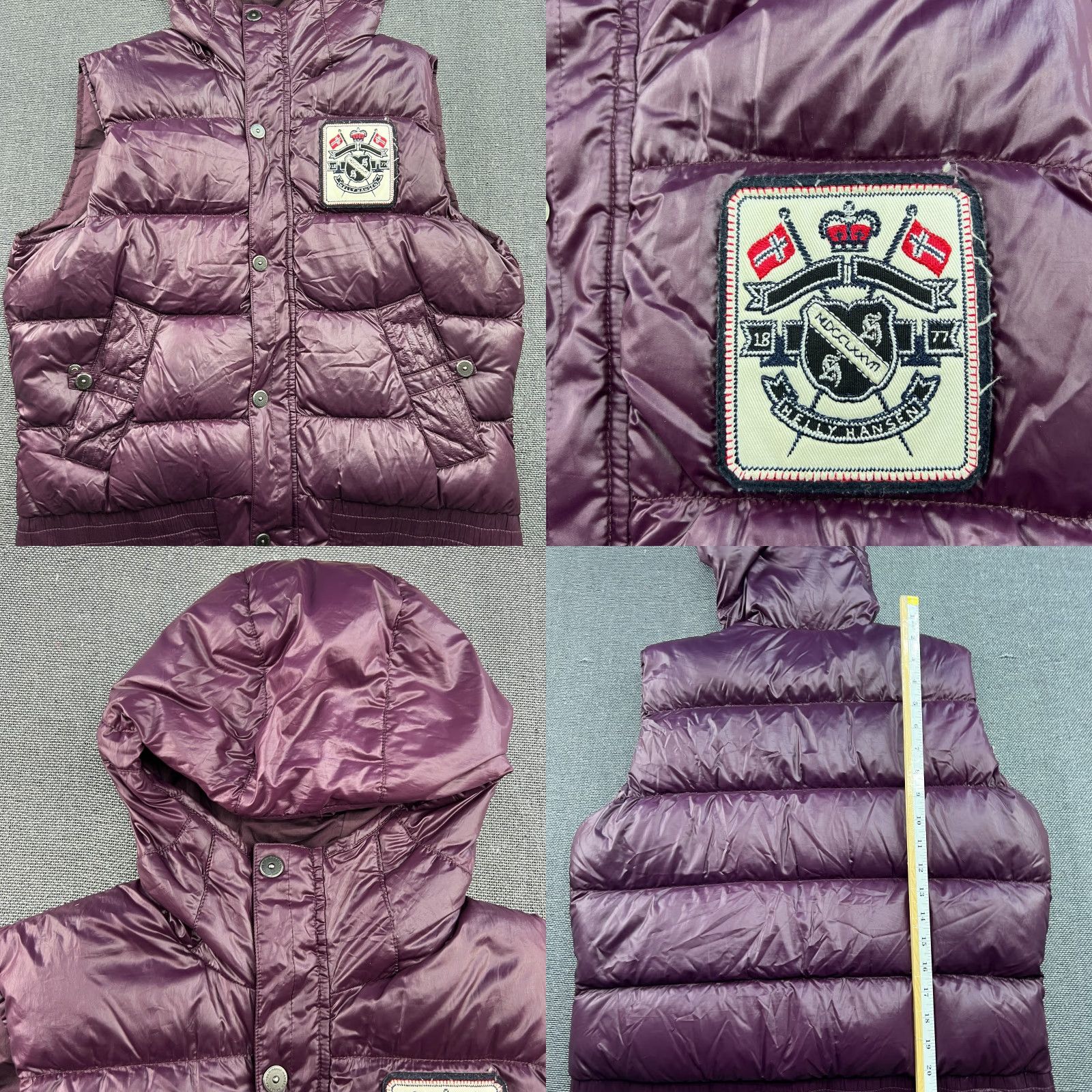 Helly Hansen Helly Hansen Goose Down Puffer Vest Womens Medium Purple Hooded Full Zip Pockets Shirt Size M / US 6-8 / IT 42-44 - 8 Thumbnail