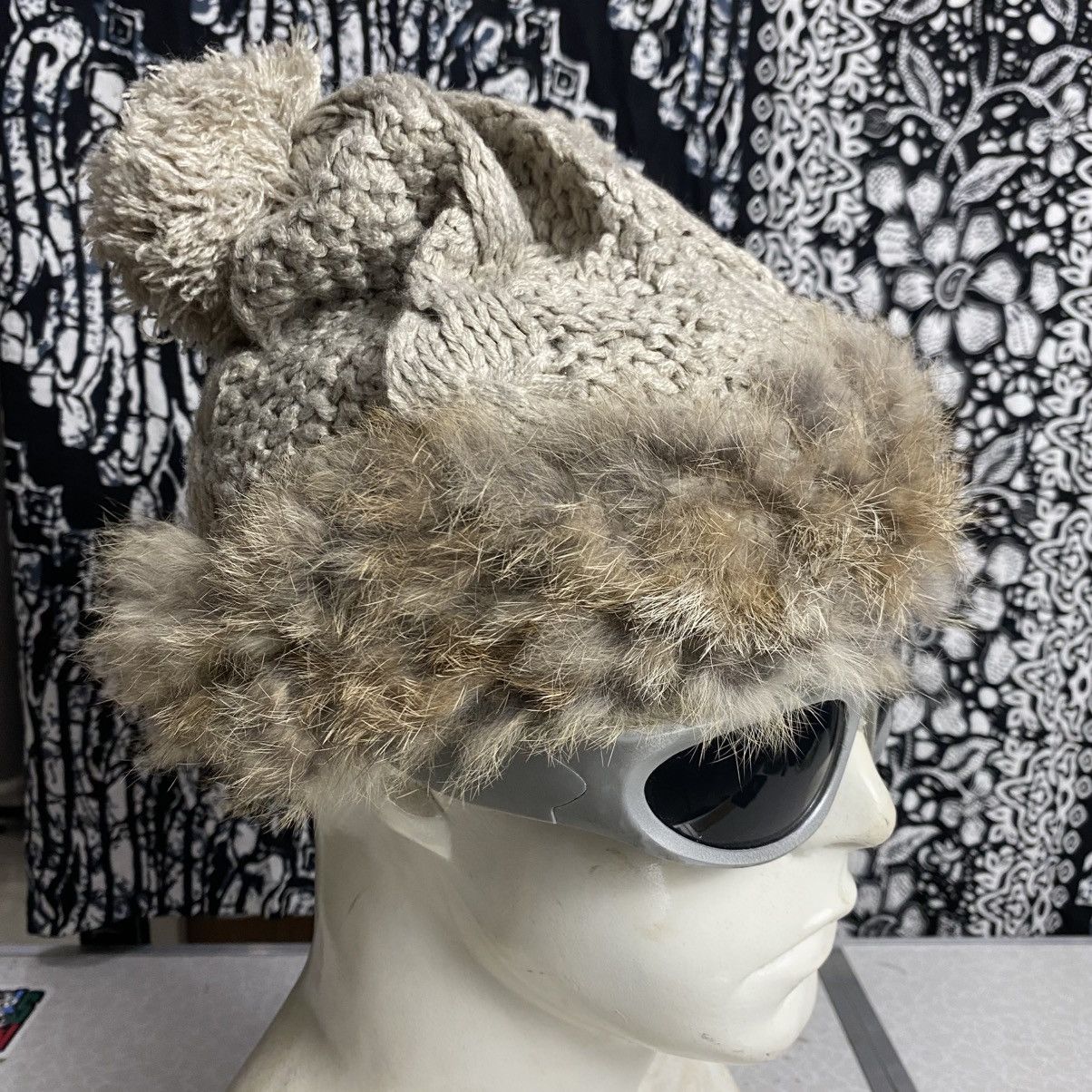 Japanese Brand × Vintage 2000s y2k mohair fur faux fuzzy angora beanie hats Size ONE SIZE - 5 Thumbnail