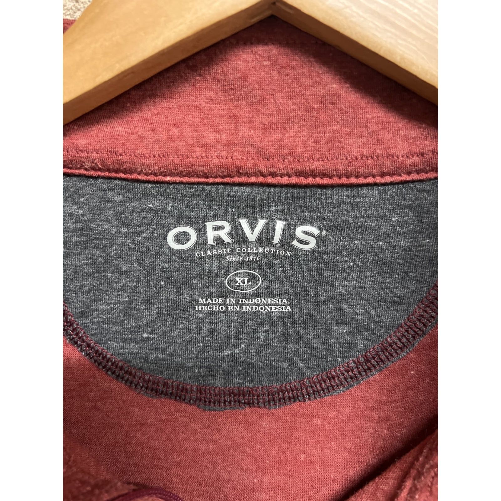 Orvis Orvis Mens Red 1/4 Zip Pullover Sweater XL Size Mock Neck Cotton Sweatshirt Knit Size US XL / EU 56 / 4 - 3 Thumbnail