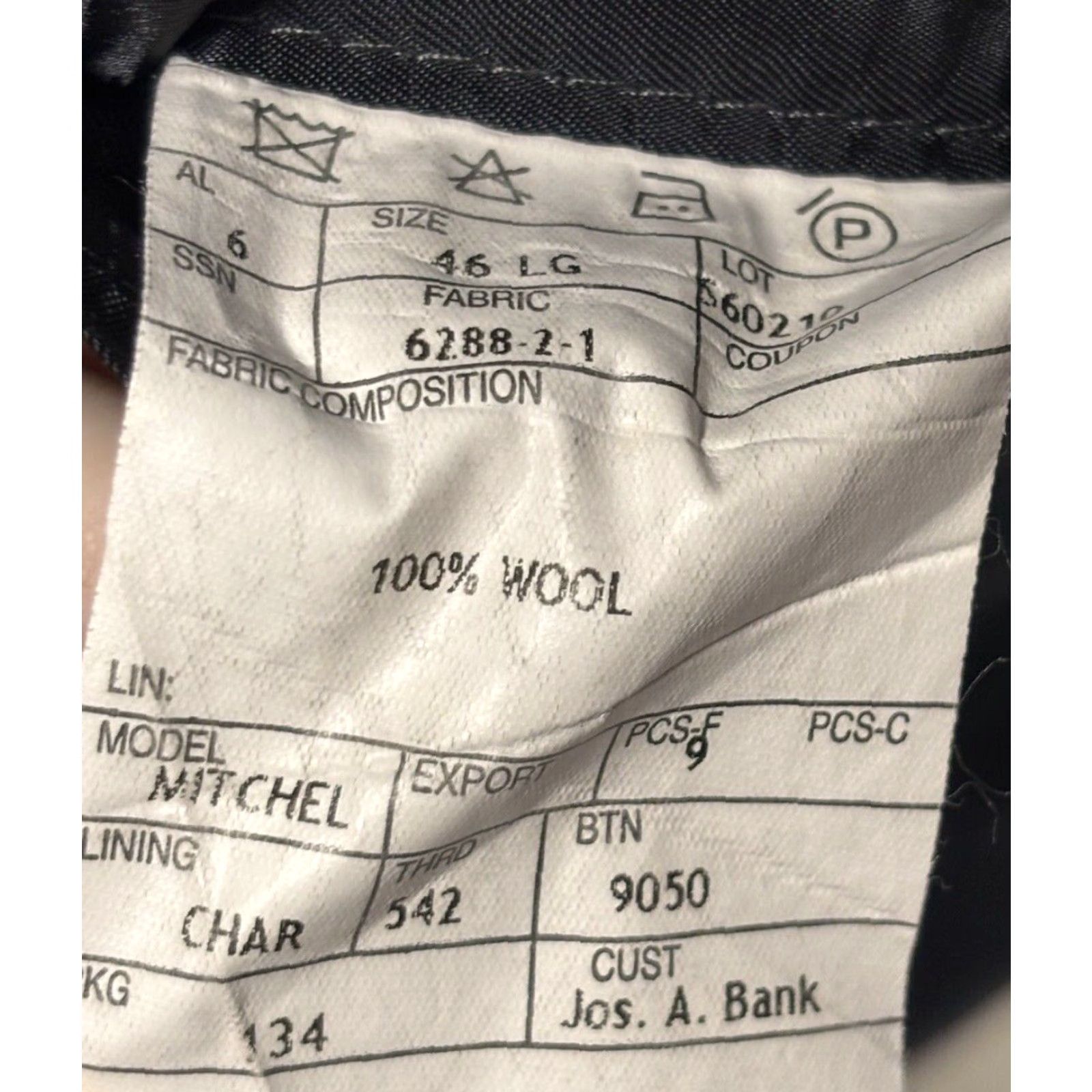 Vintage His A Bank Mens Wool Blazer Coat Charcoal Extra Large 46L 2 Button Size 46L - 4 Thumbnail