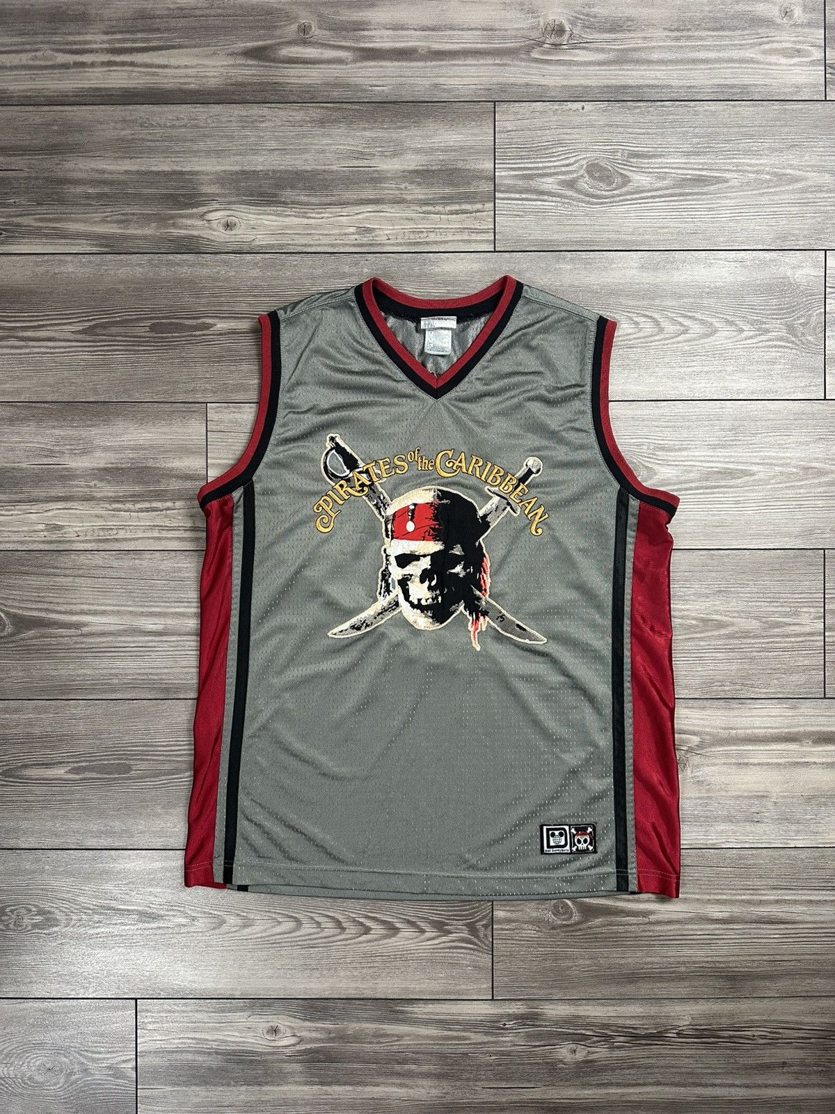 Disney × Vintage Y2K Pirates Of The Caribbean Captain Jack Basketball Jersey Size US L / EU 52-54 / 3 - 1 Thumbnail