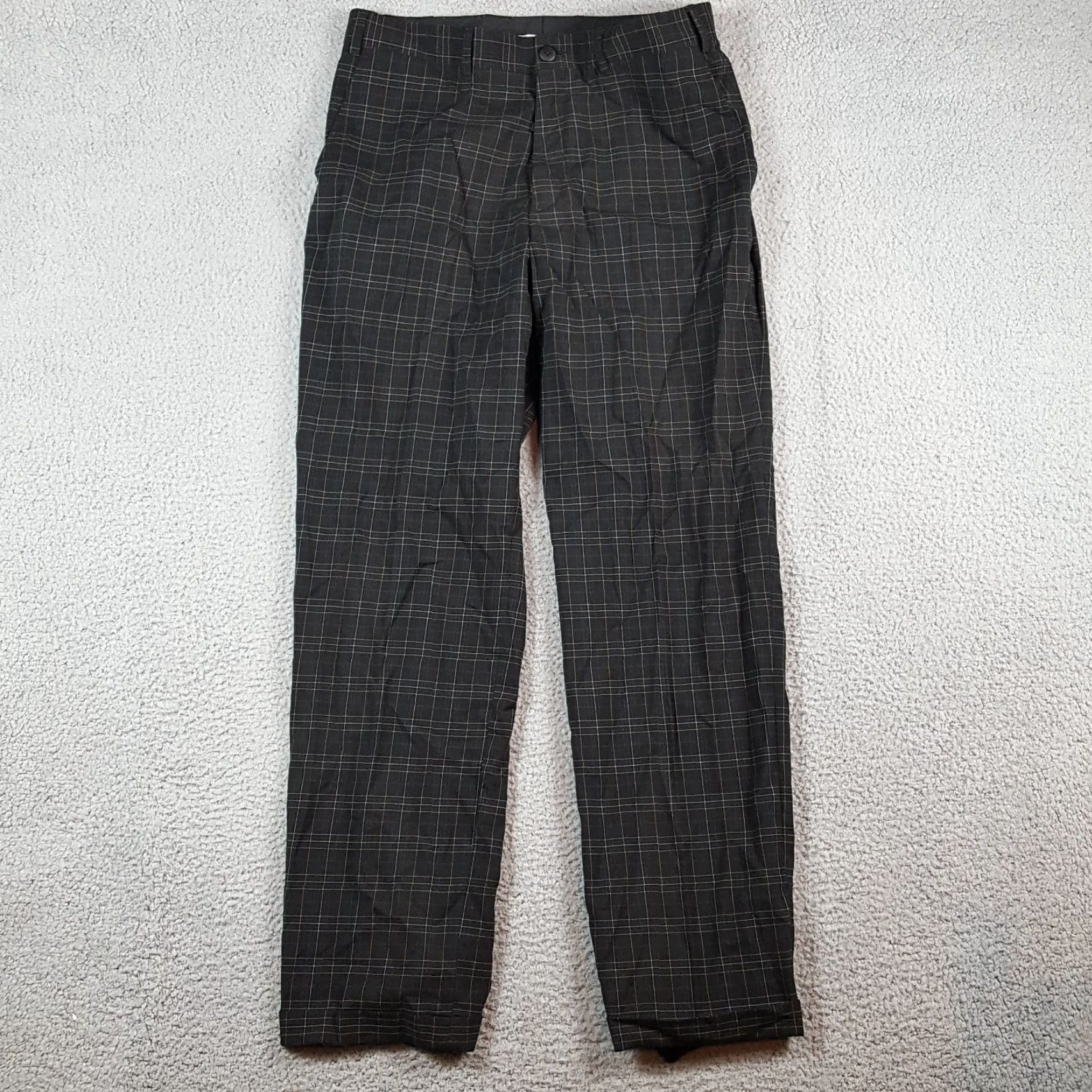 Vintage VINTAGE Tehama Dress Pants Black Plaid Check 35x33 Men Straight Leg Pockets 90s Workwear Preppy Golf Modern Style Size US 35 - 2 Thumbnail