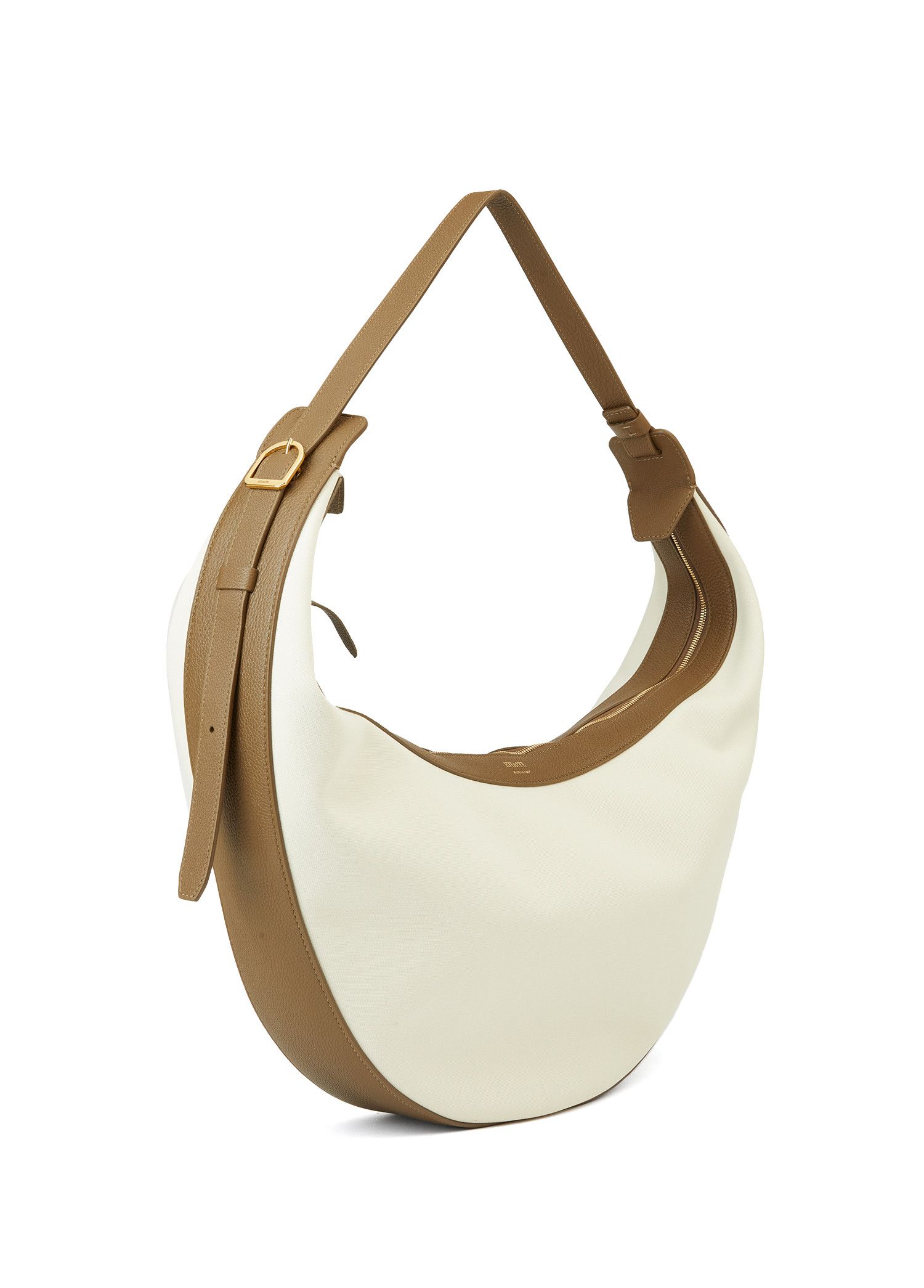 KHAITE KHAITE Augustina beige large canvas & leather shoulder bag Size ONE SIZE - 1 Thumbnail