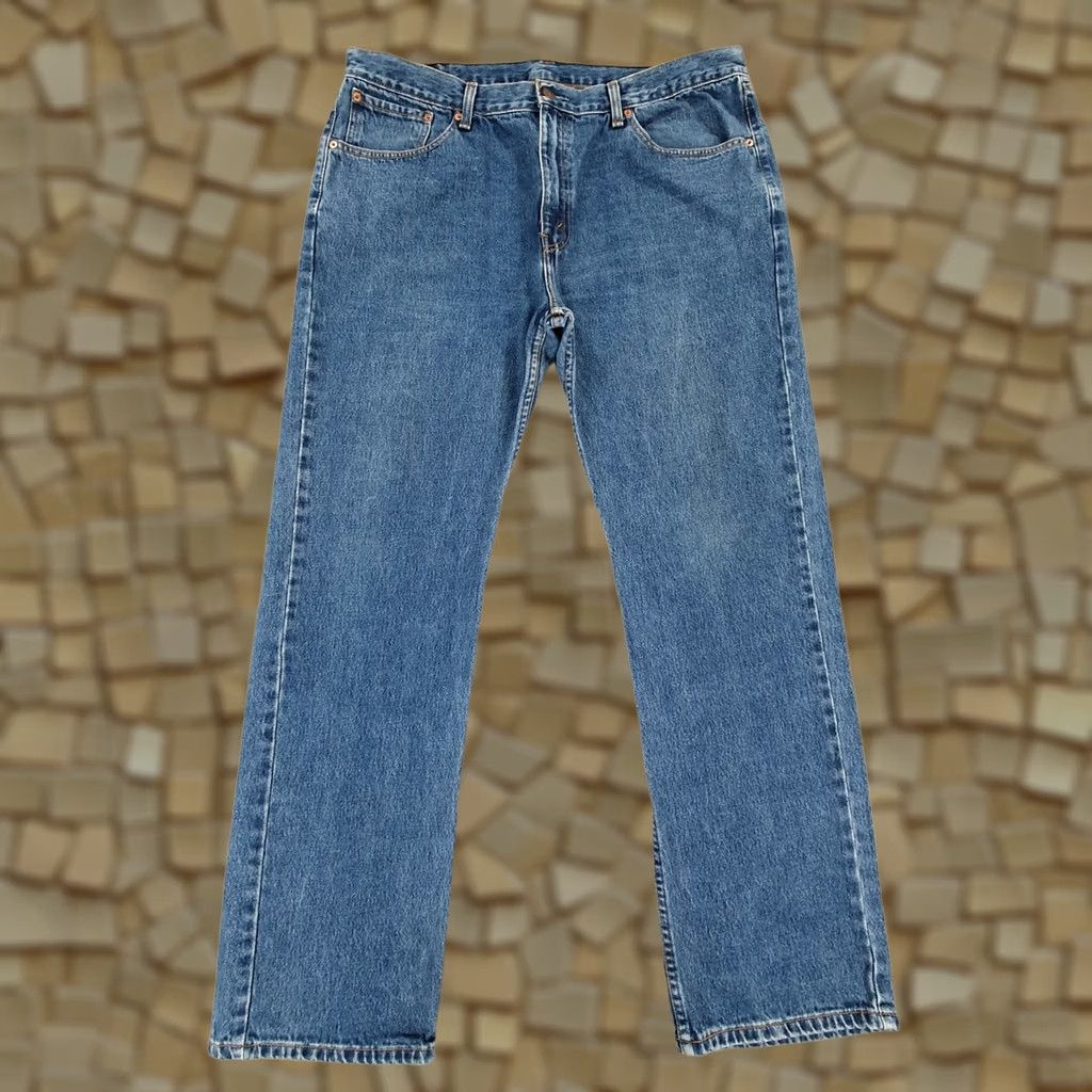 Levi's Levis Jeans Blue Regular 40 32 Denim 5-Pocket Straight Belt Zip Fly Mens W40 L32 Classic Size US 40 / EU 56 - 1 Thumbnail