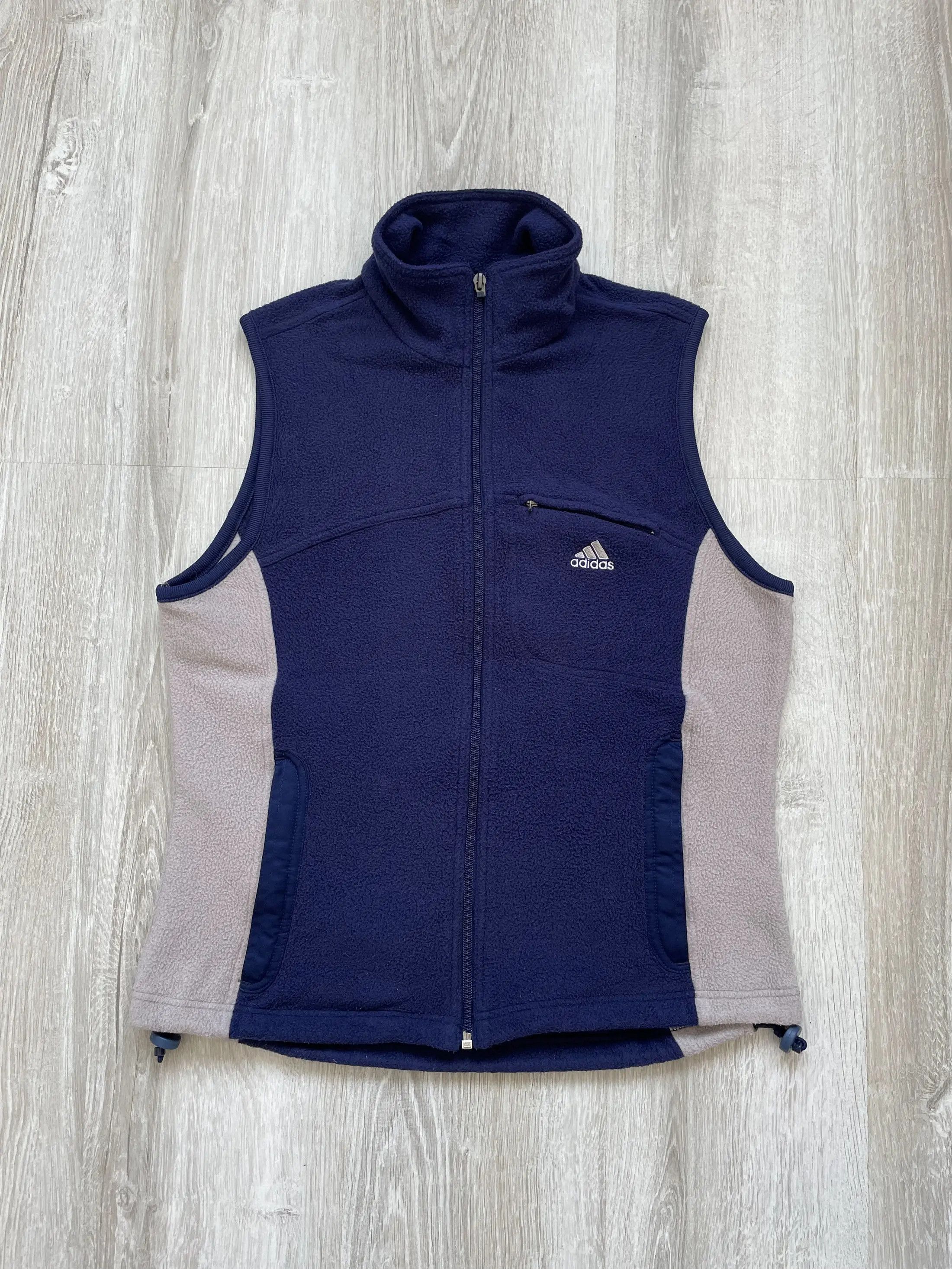 Adidas Vintage 90s Adidas Fleece Track Vest Size US S / EU 44-46 / 1 - 1 Thumbnail