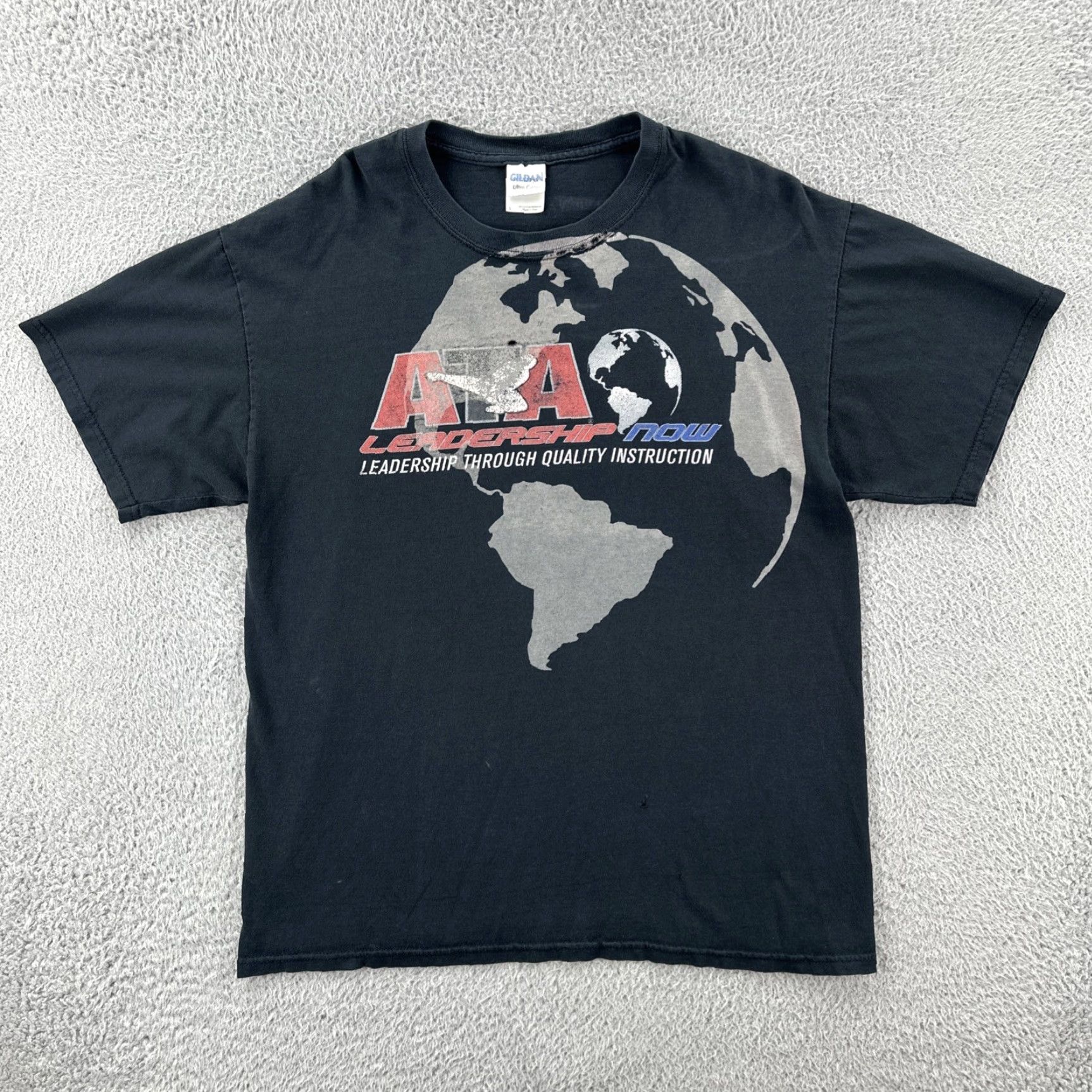 Gildan VINTAGE Gildan T-Shirt Black 90s Sports Taekwondo Association Mens Large Short Sleeve Crew Neck Graphic Print Size US L / EU 52-54 / 3 - 2 Thumbnail
