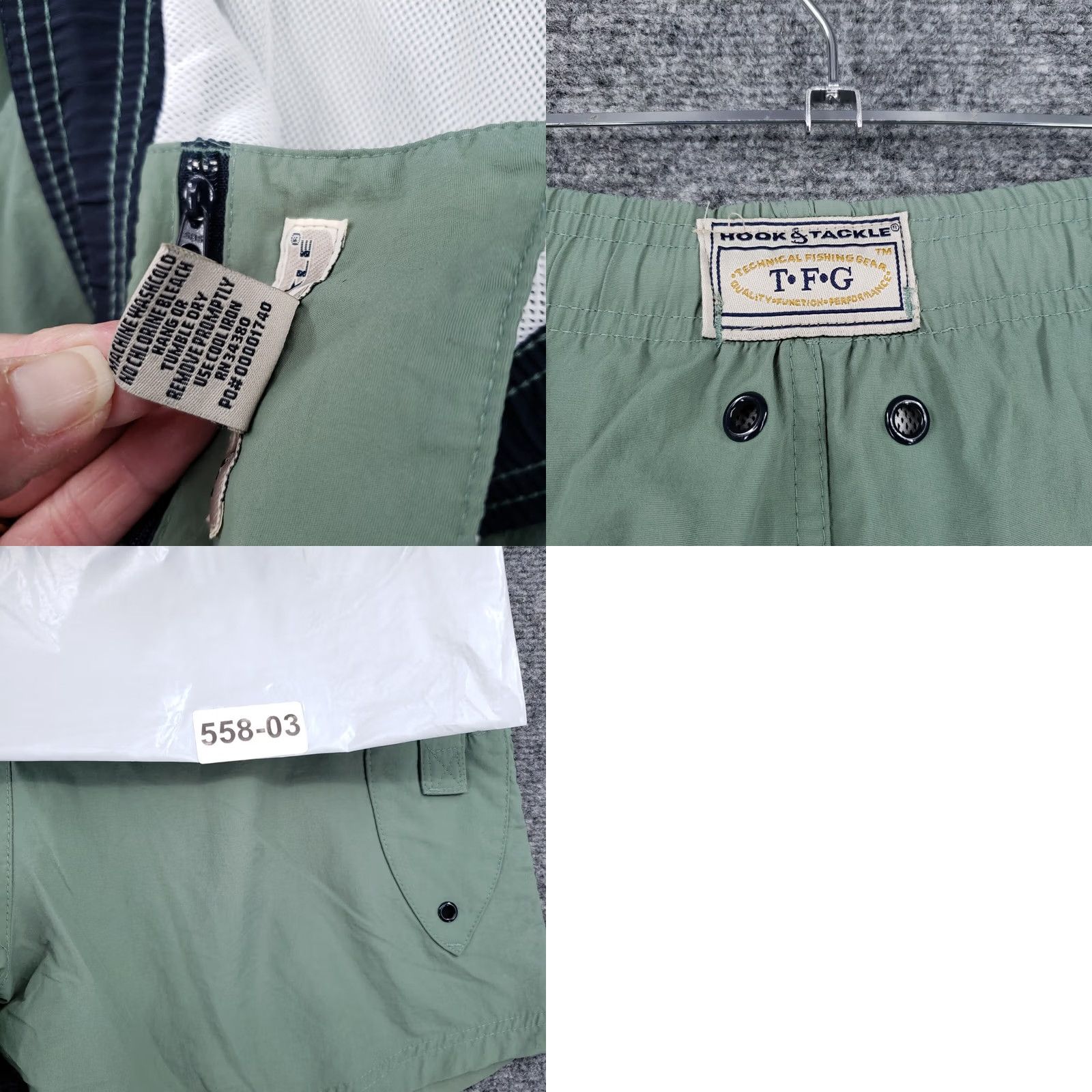 Vintage Hook & Tackle Shorts Mens S Small Green Cargo Drawstring Utility Fishing Outdoor Size US 29 - 9 Thumbnail