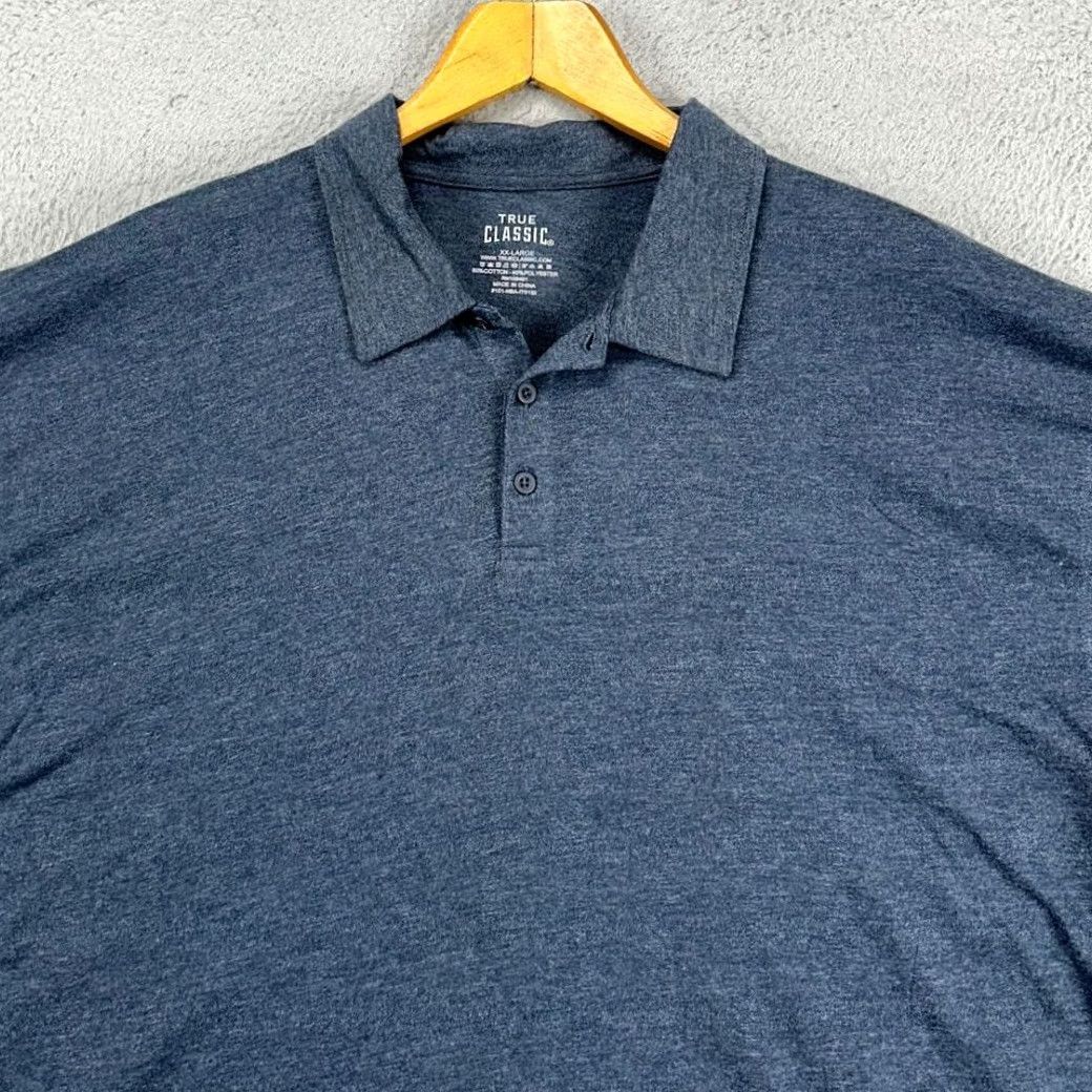 Vintage True Classic Polo Shirt Mens 2XL Navy Blue Short Sleeve Polo Shirt Rugby Casual Outdoor Comfort Lightweight Cotton Polyester Breathable Collared Shirt Size US XXL / EU 58 / 5 - 2 Thumbnail