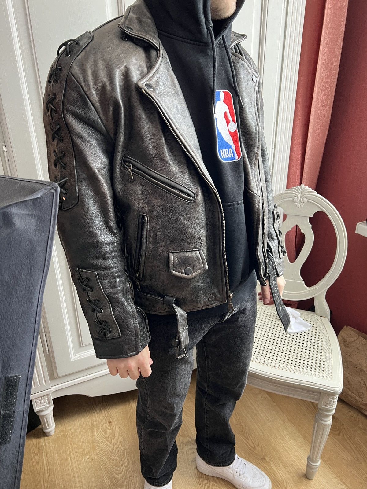 Genuine Leather × Vintage VINTAGE HAVEBA BIKER CROPPED GENUINE LEATHER JACKET Size US L / EU 52-54 / 3 - 4 Thumbnail