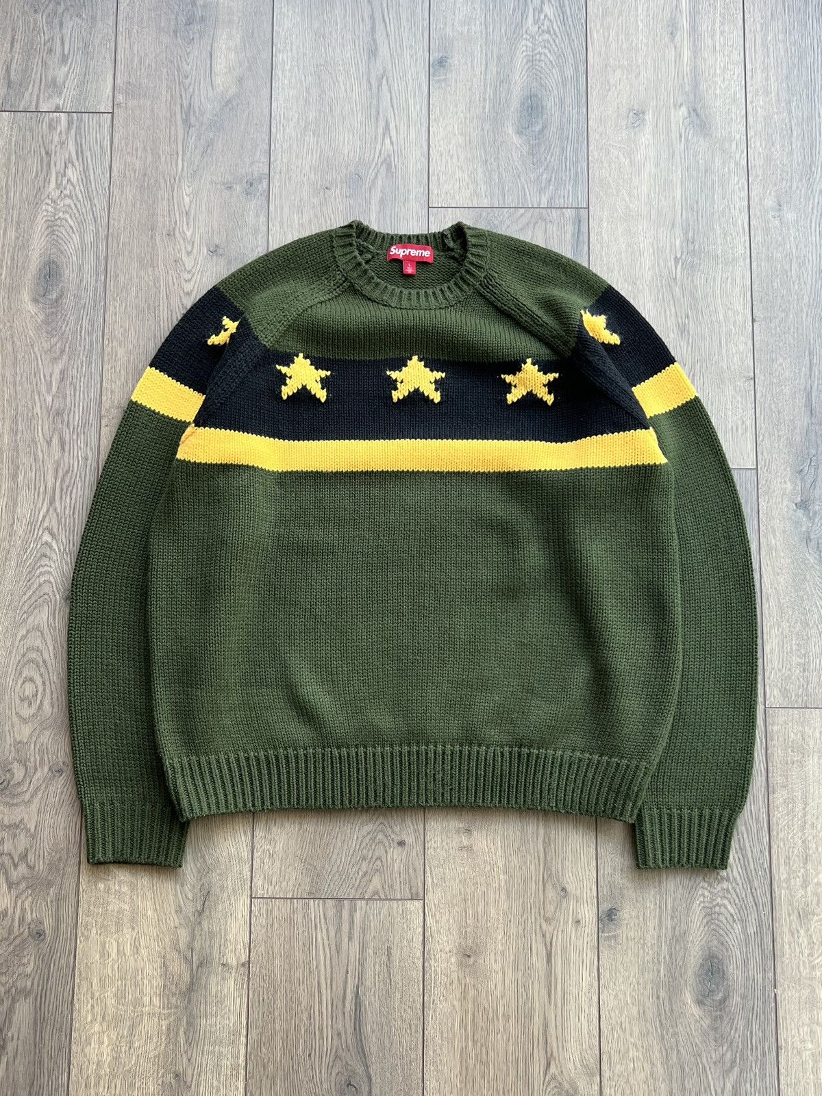 Supreme Supreme Stars Sweater “Green” Large Size US L / EU 52-54 / 3 - 1 Thumbnail