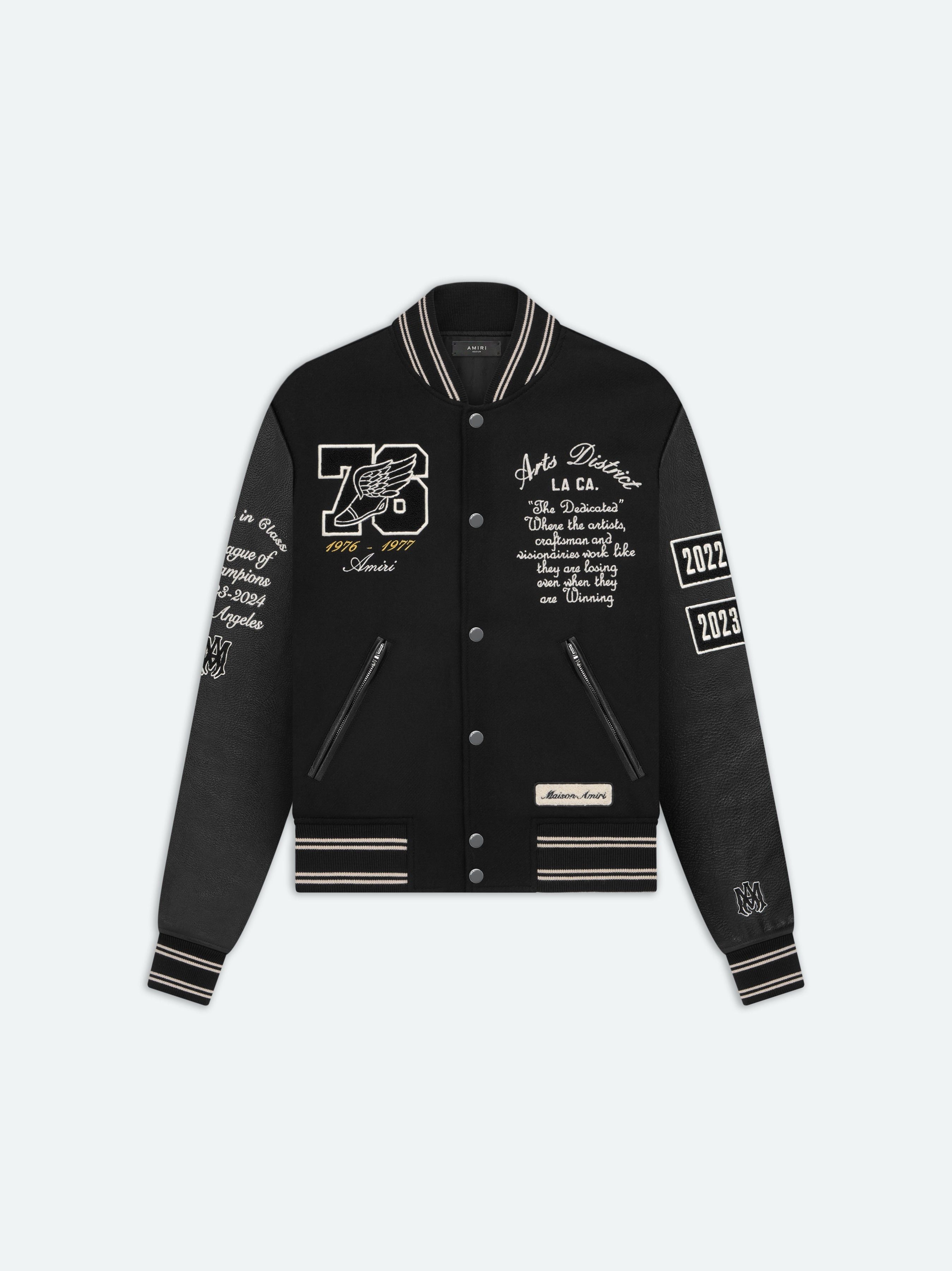 Amiri oc11z0225 Eagle Varsity Bomber Jacket in Black Size US XL / EU 56 / 4 - 2 Thumbnail