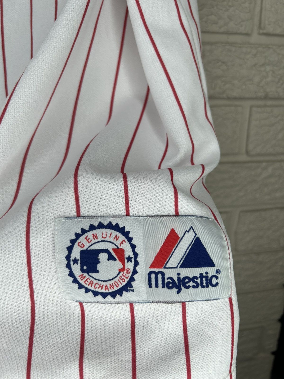 Majestic Vintage Majestic Philadelphia Phillies Pinstripe Jersey Rare Size US XL / EU 56 / 4 - 7 Thumbnail