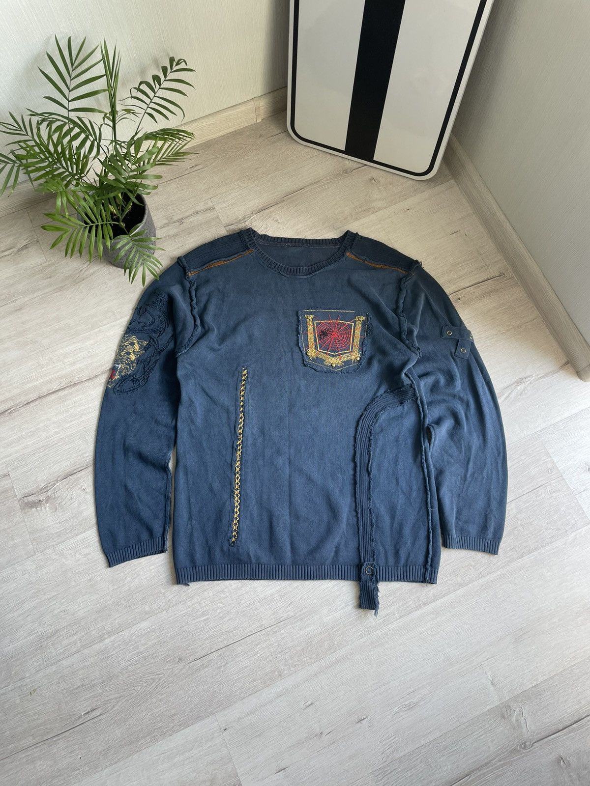 Japanese Brand Vintage Crazy Y2k Grunge Sweater Opium Undercover Style 00s Size US L / EU 52-54 / 3 - 1 Thumbnail
