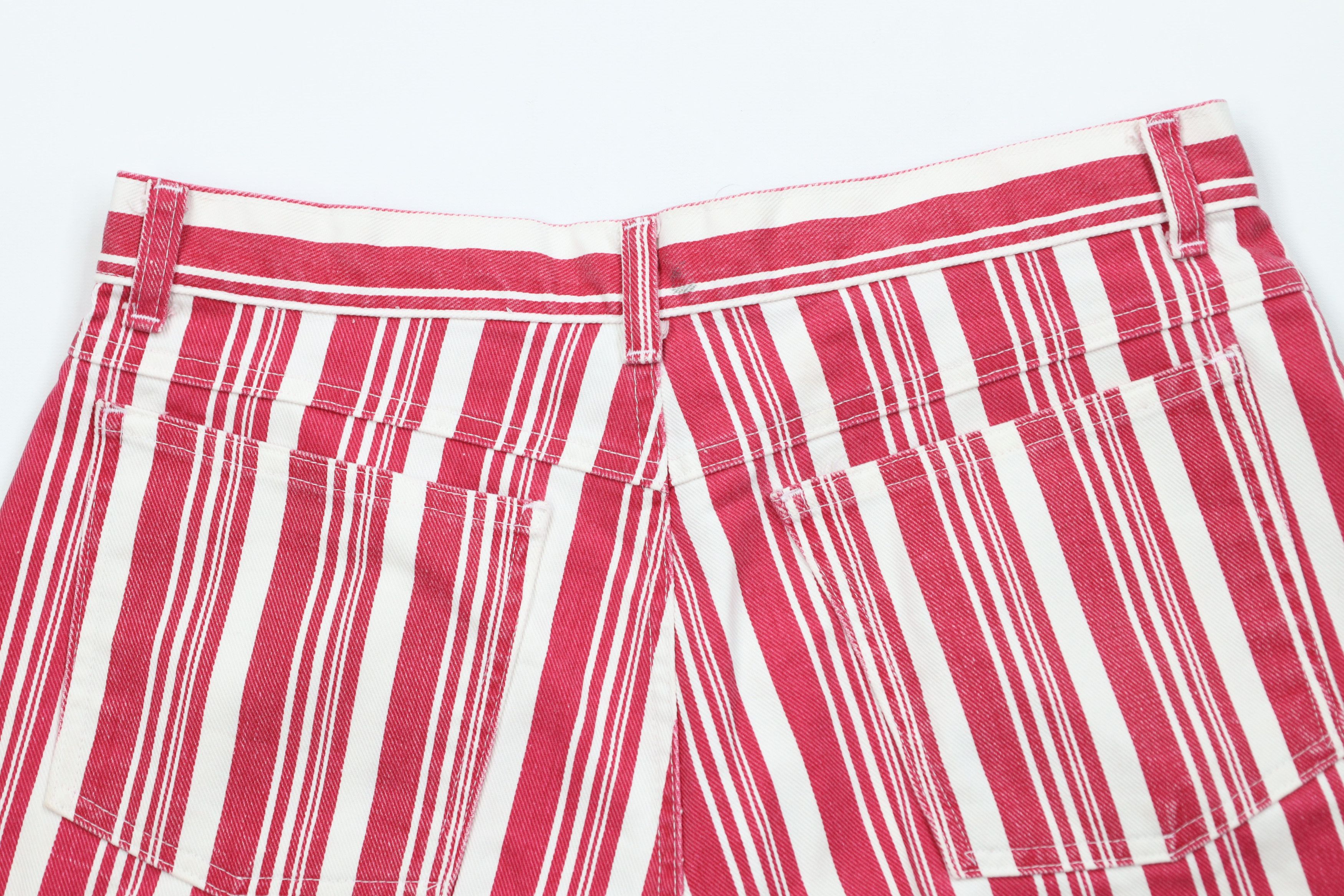 Vintage Vintage 90s Streetwear Candy Cane Striped Denim Jean Shorts Size 34" / US 12 / IT 48 - 9 Thumbnail