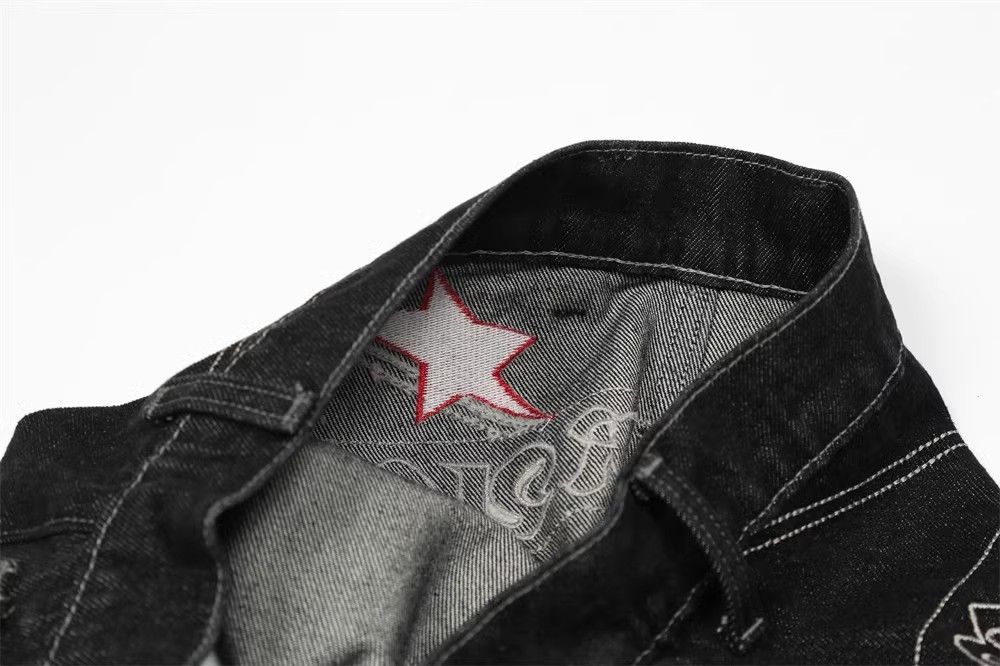 Japanese Brand × Jean American letter embroidery high street loose straight jeans Size US 32 / EU 48 - 5 Thumbnail