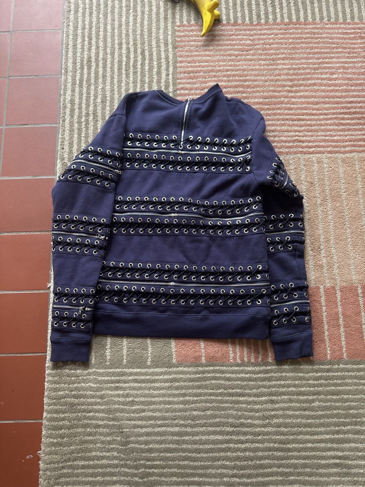 Hood By Air Hood By Air Laced-up Navy Sweatshirt Size Medium Size US M / EU 48-50 / 2 - 4 Thumbnail