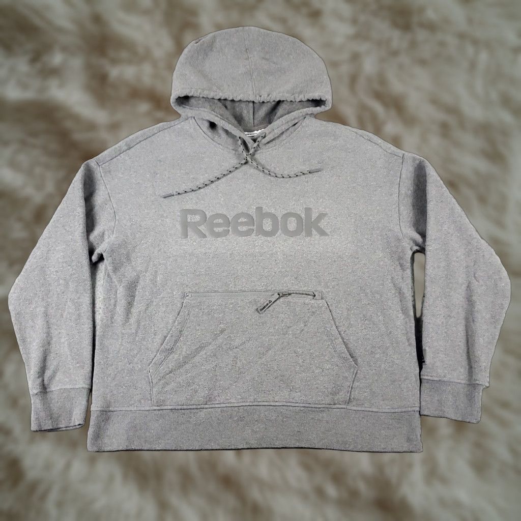 Reebok Reebok Pullover Hoodie Sweatshirt Womens Large Gray Cotton Blend Size L / US 10 / IT 46 - 1 Thumbnail