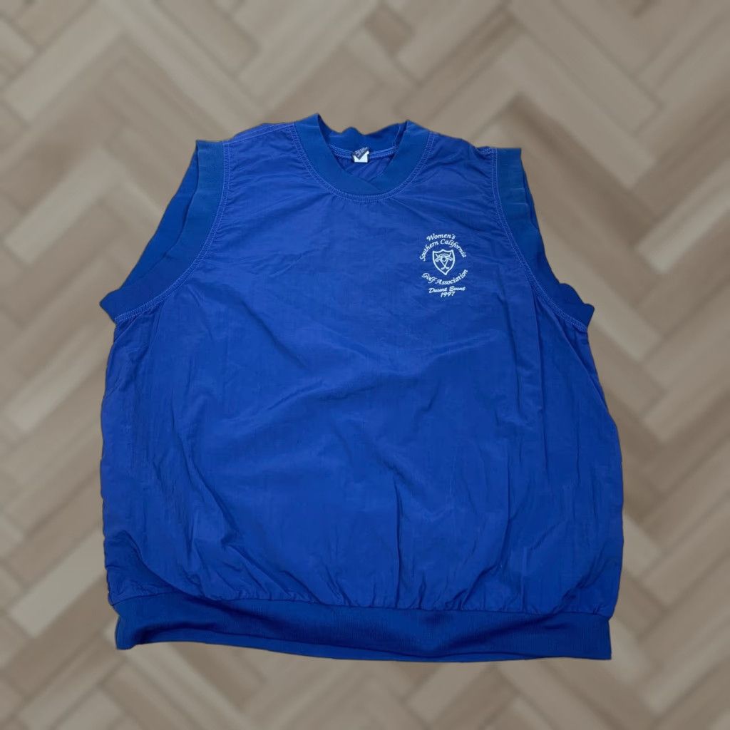 Lands' End VINTAGE Lands' End 100% Nylon Sweater Vest Womens Golf Blue Size L #2179 Size L / US 10 / IT 46 - 1 Thumbnail