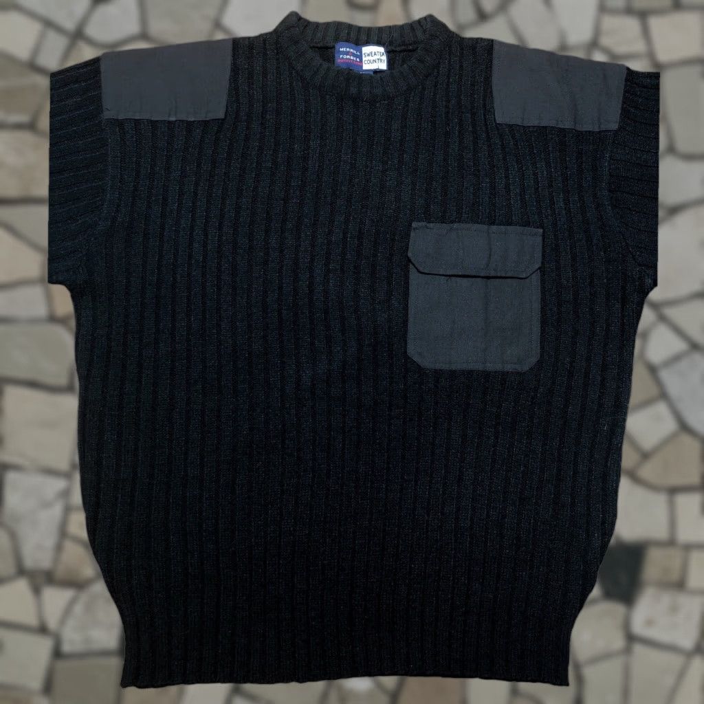 Vintage Merrill and Forbes Outfitters Sweater Men Pullover Knit Black Medium Crew Neck Pockets Size US M / EU 48-50 / 2 - 1 Thumbnail