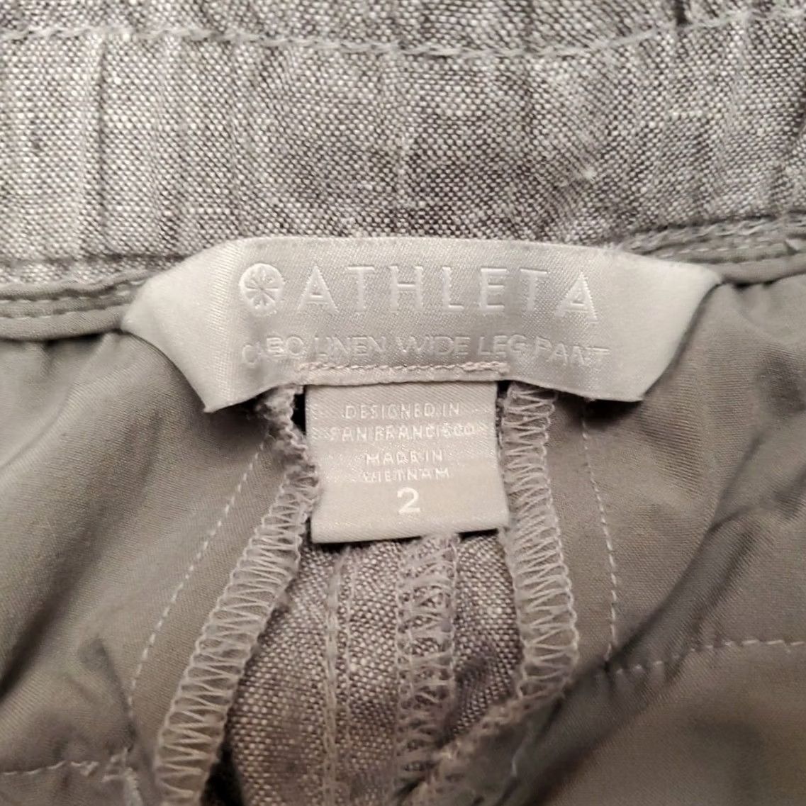 Athleta Athleta Pants Womens 2 Gray 100% Linen Elastic Waist Draw String Athleisure Size 26" / US 2 / IT 38 - 4 Thumbnail