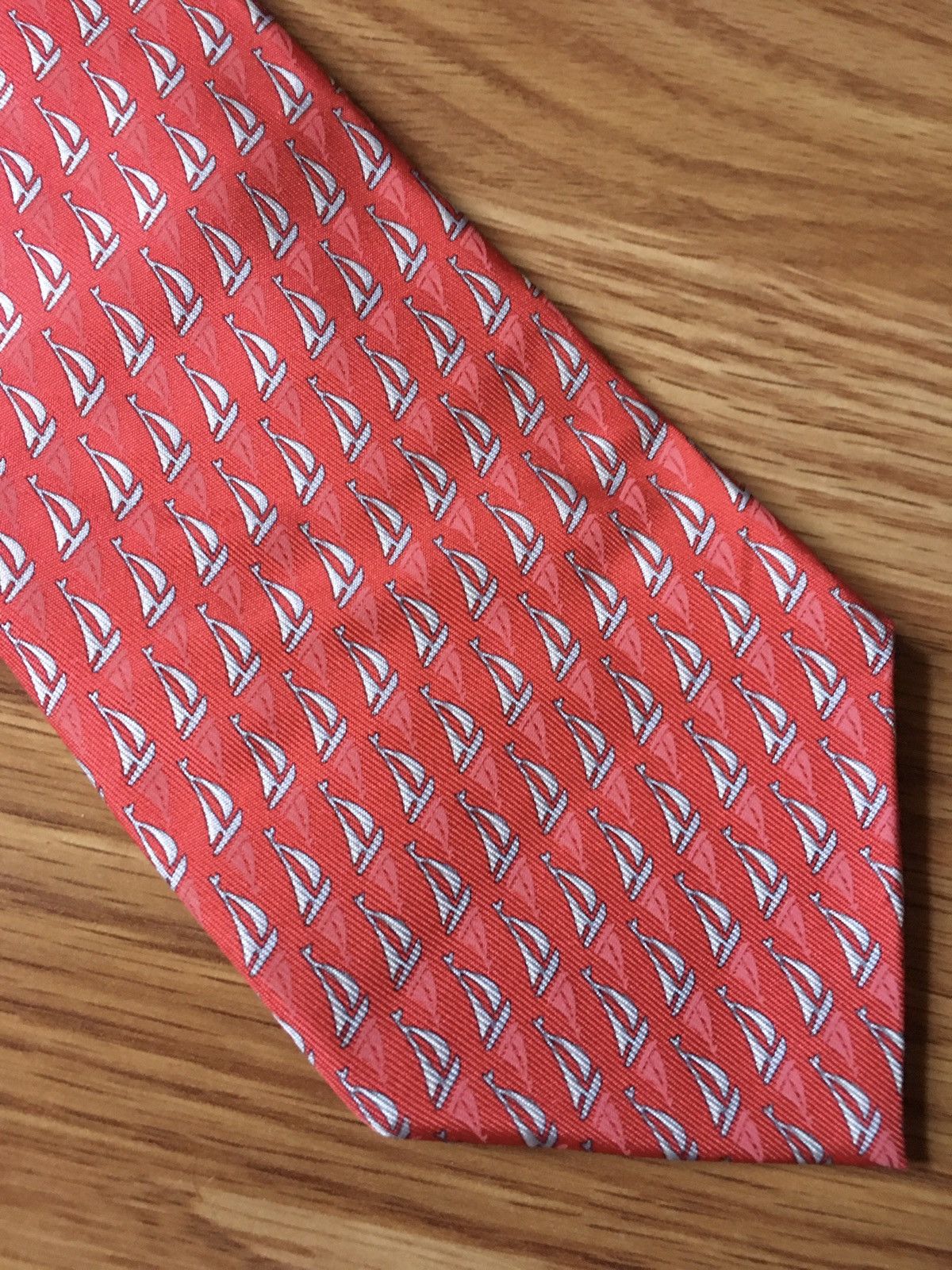 Salvatore Ferragamo Salvatore Ferragamo Ships Design Silk Mens Tie Size ONE SIZE - 5 Thumbnail