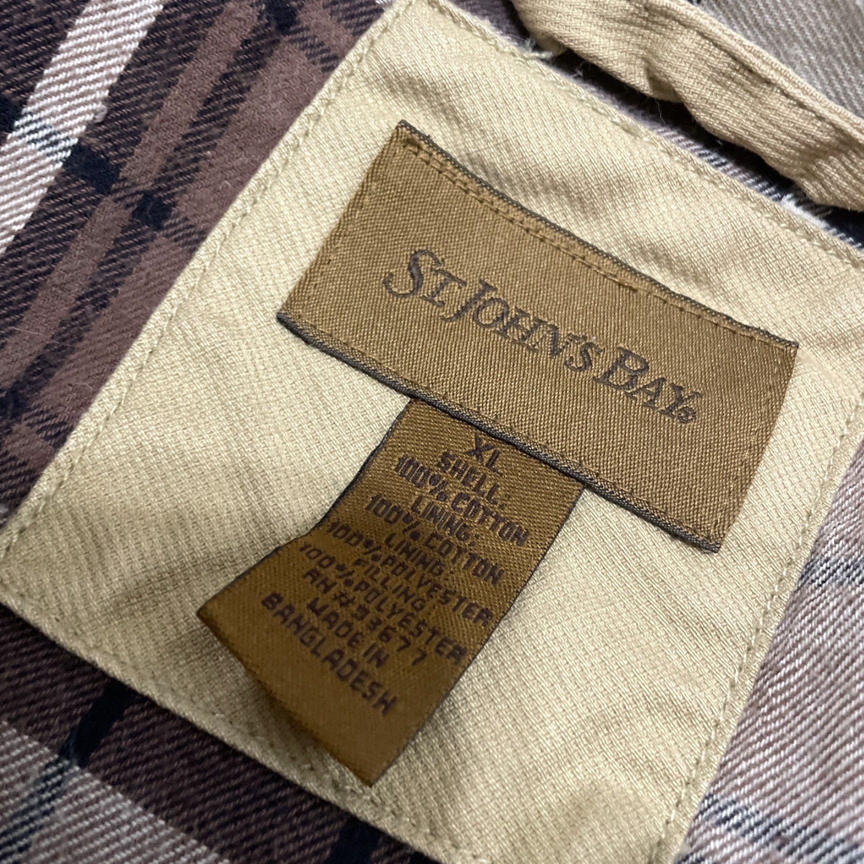 Vintage VINTAGE St Johns Bay Canvas Jacket XL Barn Chore Coat Brown Tan Plaid Lined Men Jacket Size US XL / EU 56 / 4 - 4 Thumbnail
