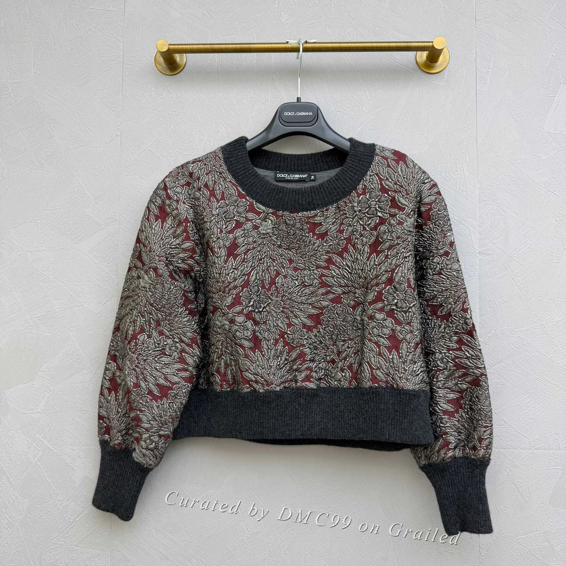 Dolce & Gabbana Dolce&Gabbana Embossed Floral Knit Sweater Size XS / US 0-2 / IT 36-38 - 1 Thumbnail