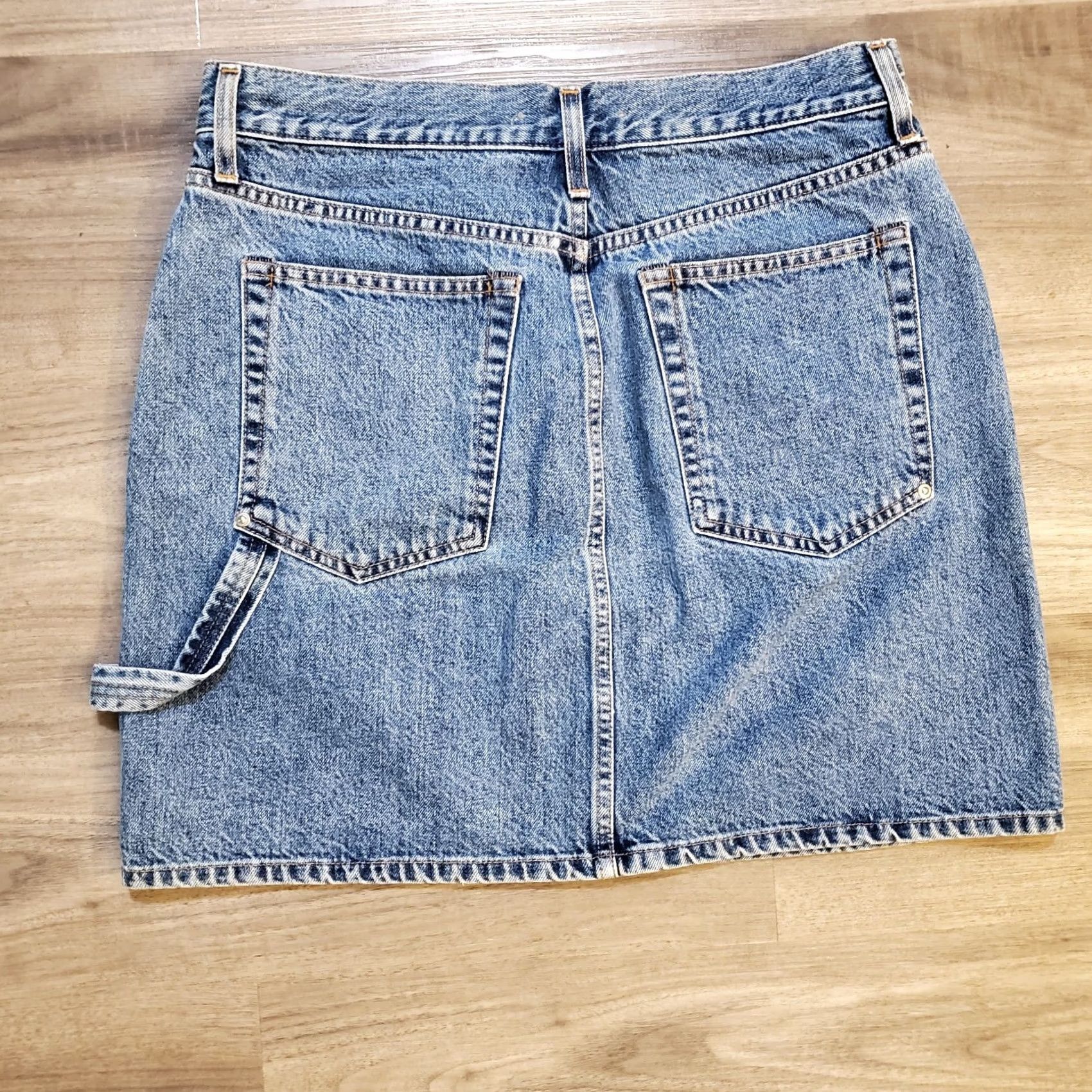 Helmut Lang Helmut Lang Denim Mini Skirt Light Blue Button Zipper Pockets Cotton Denim Short Skirt 90s Bohemian City Summer Women Size 24" / US 00 / IT 34 - 2 Thumbnail