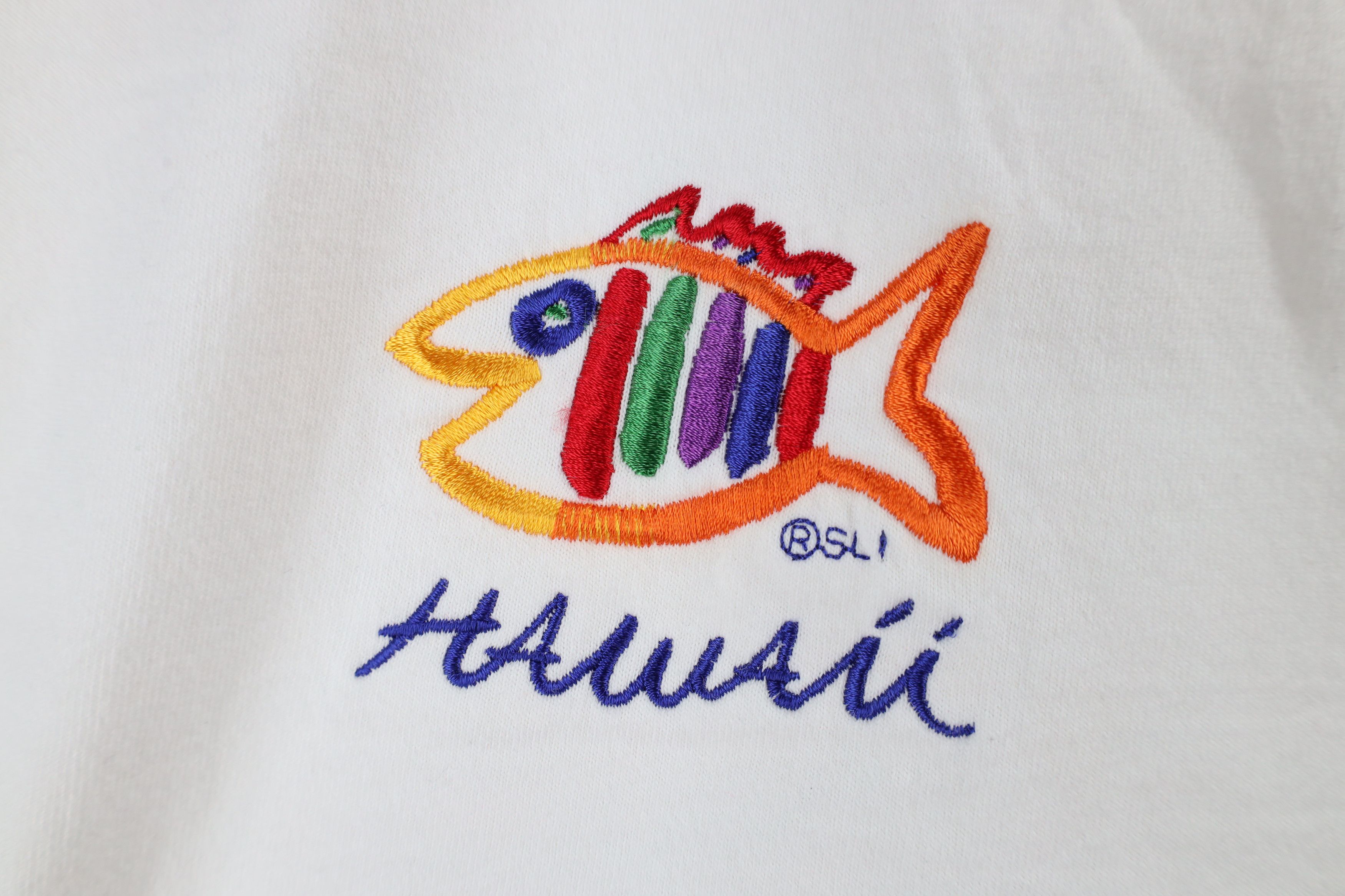 Vintage Vintage 90s Streetwear Fish Hawaii T-Shirt White Cotton Size US M / EU 48-50 / 2 - 4 Thumbnail
